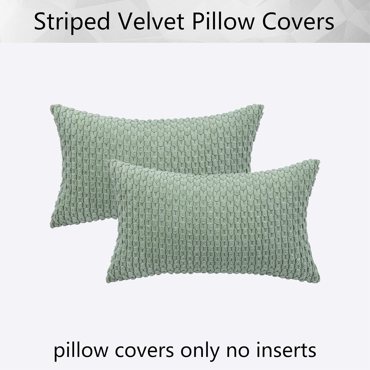 Holzlrgus Fall Set of 2 Striped Textured Velvet Corduroy Decorative Europe Sham Seasonal Autumn Throw Pillow Cushion Cover for Couch