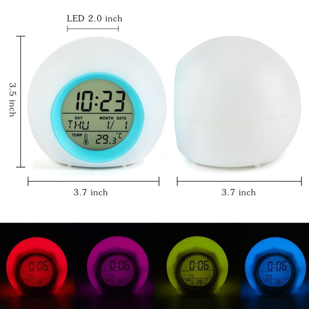 Kids Alarm Clock OK to Wake Alarm Clocks for Kids Toddlers Night Light Clock for Bedrooms with Children%27s Sleep Trainer Cute Clock Birthday Gift for Teen Boys Girls Colorful