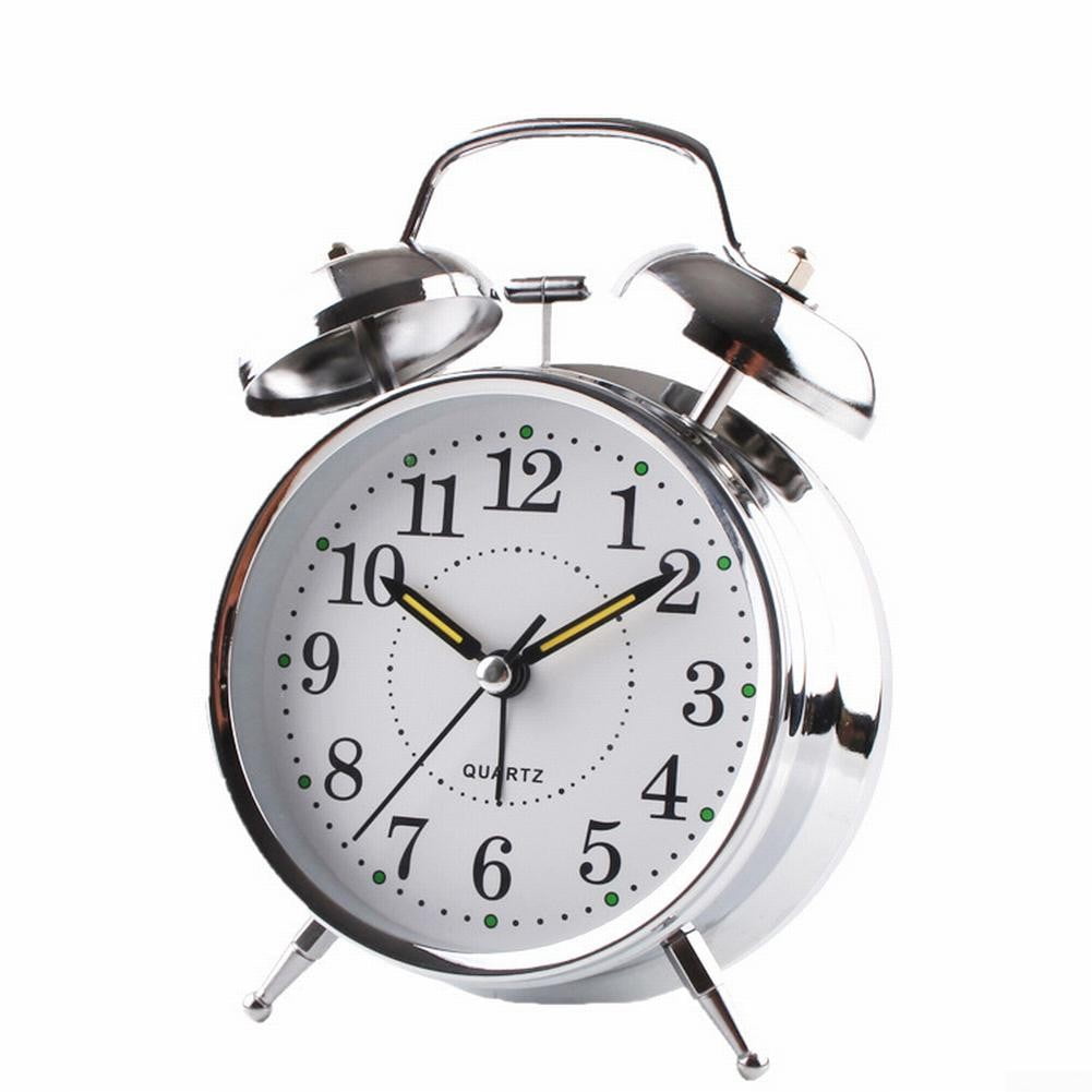 Bedside Traditional Classic Saxon Wind Up Double Bell Alarm Clock Chrome Bedside Traditional Classic Saxon Wind Up Double Bell Alarm Clock Chrome