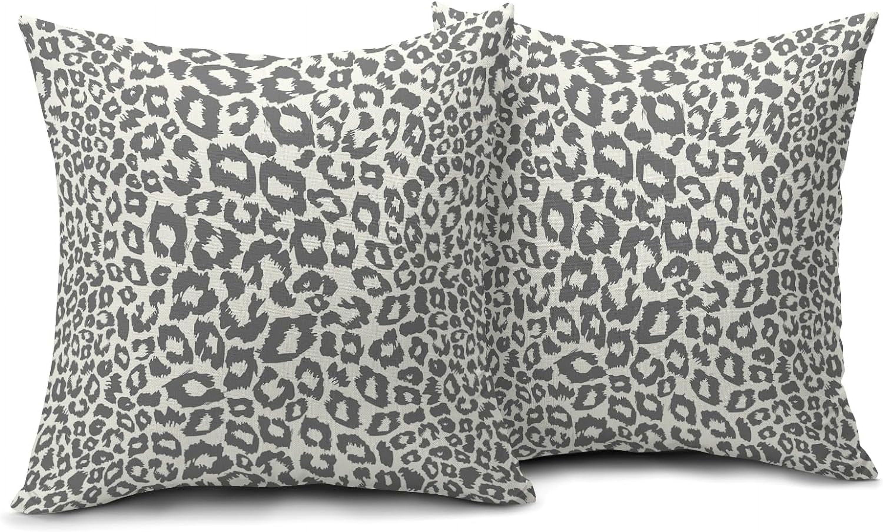 Lime Green White Leopard Print Pillow Covers 18x18 Inch Set of 2 Cheetah Animal Spots Decorative Throw Pillows For Couch Farmhouse Chinoiserie Pillow Cases Home Decor For Room Sofa Bed Porch Outdoor 20" x 20" Blue Leopard