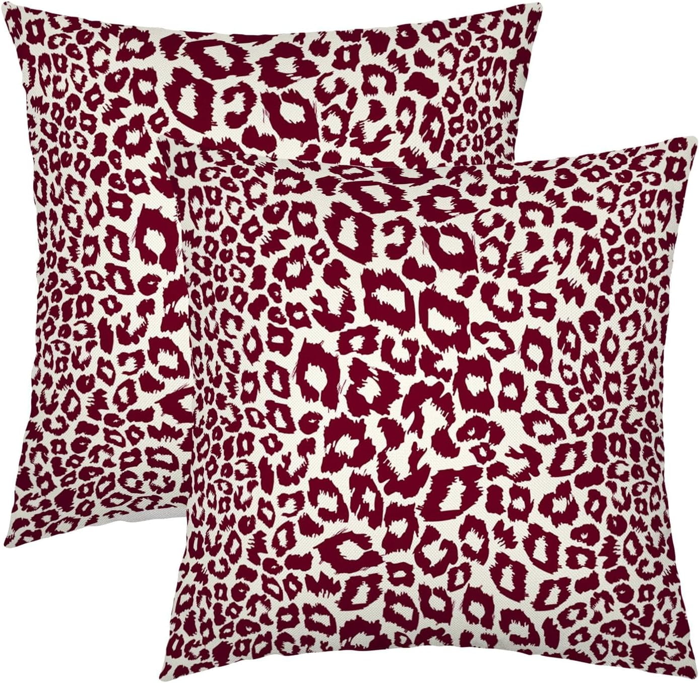 Lime Green White Leopard Print Pillow Covers 18x18 Inch Set of 2 Cheetah Animal Spots Decorative Throw Pillows For Couch Farmhouse Chinoiserie Pillow Cases Home Decor For Room Sofa Bed Porch Outdoor 16" x 16" Gray Leopard