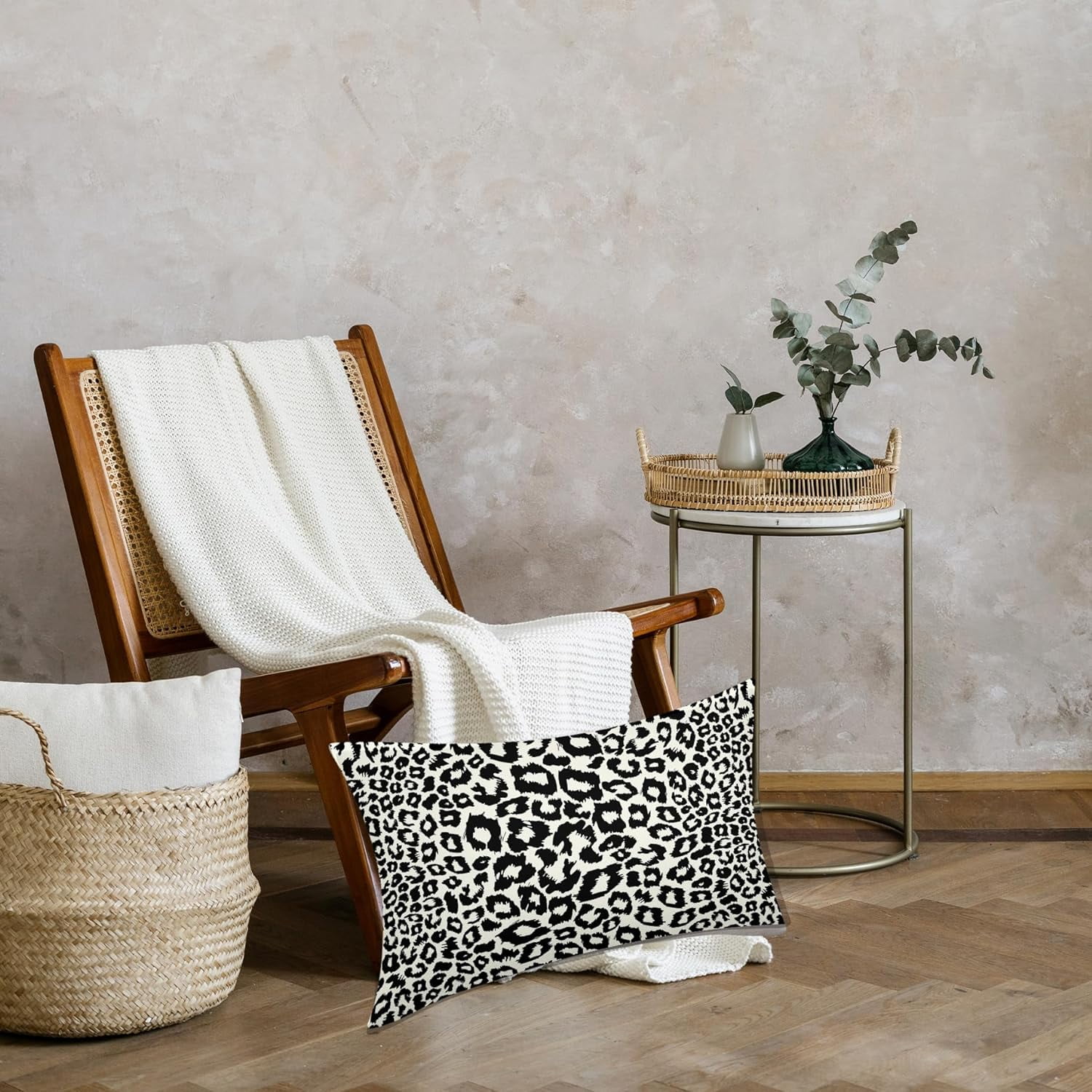 Lime Green White Leopard Print Pillow Covers 18x18 Inch Set of 2 Cheetah Animal Spots Decorative Throw Pillows For Couch Farmhouse Chinoiserie Pillow Cases Home Decor For Room Sofa Bed Porch Outdoor 12" x 20" Orange Leopard