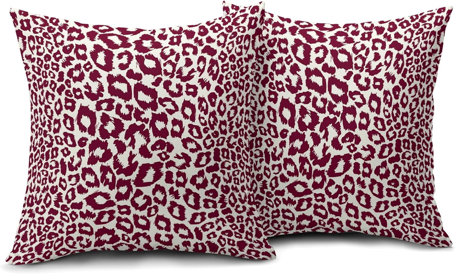 Lime Green White Leopard Print Pillow Covers 18x18 Inch Set of 2 Cheetah Animal Spots Decorative Throw Pillows For Couch Farmhouse Chinoiserie Pillow Cases Home Decor For Room Sofa Bed Porch Outdoor 16" x 16" Pink Leopard