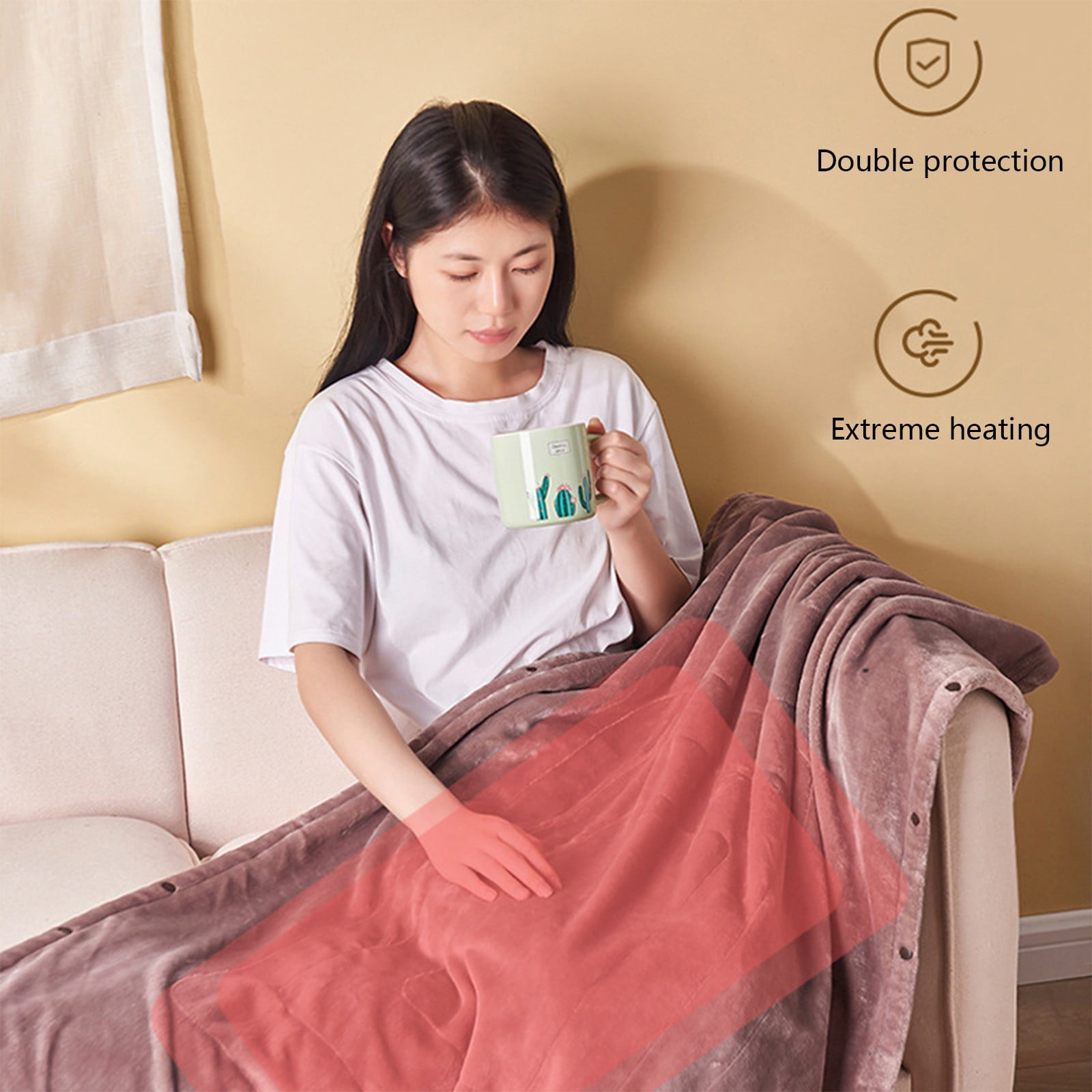 Cotton Blankets Queen Size Usb Electric Blanket Single Blanket Household Single Control Intelligent Temperature Regulating Dormitory Electric Mattress Warm Fuzzy Blanket GY2