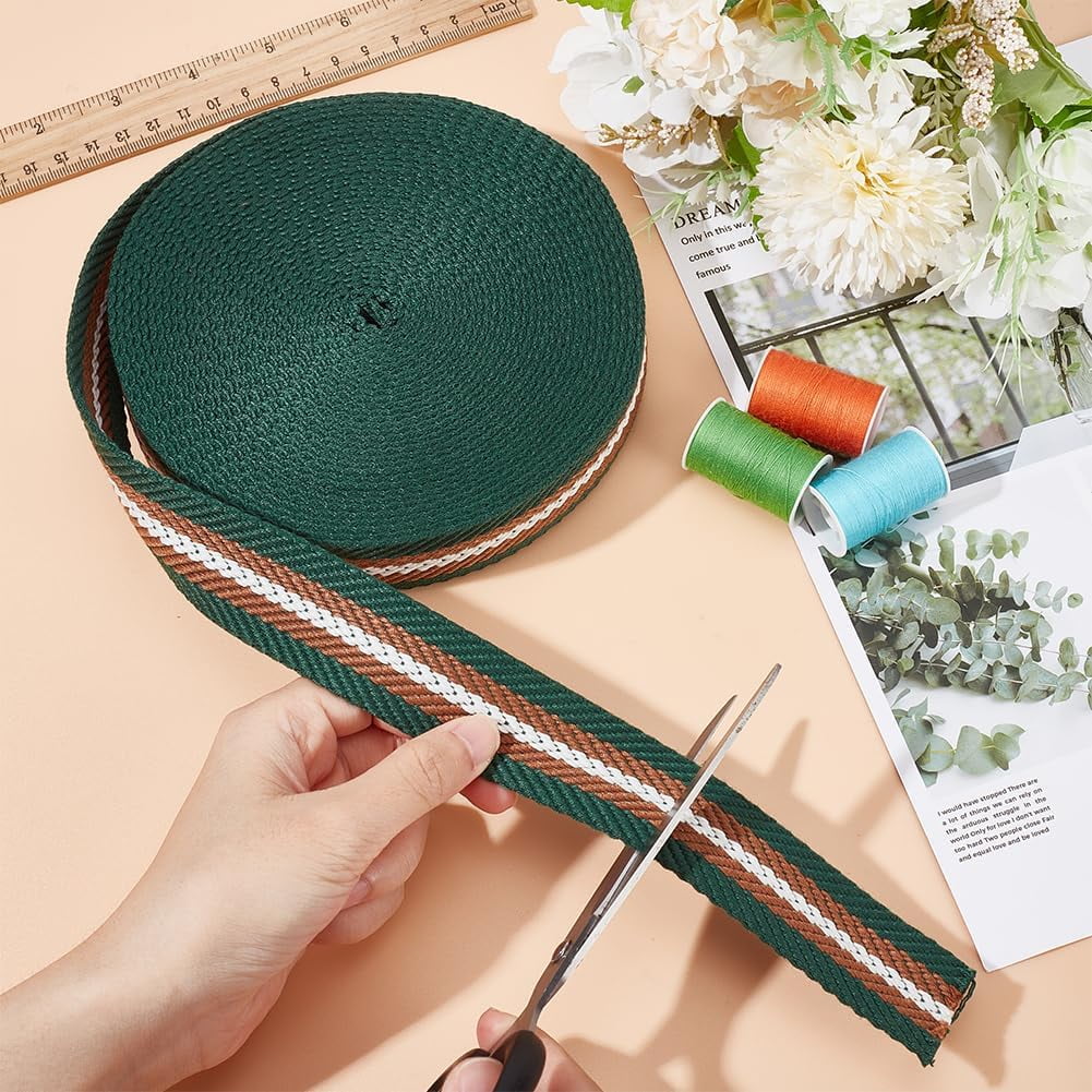 5 Yards Polycotton Jacquard Arrow Ribbon Clothes Accessories Olive 1-1/2 inch(38mm)