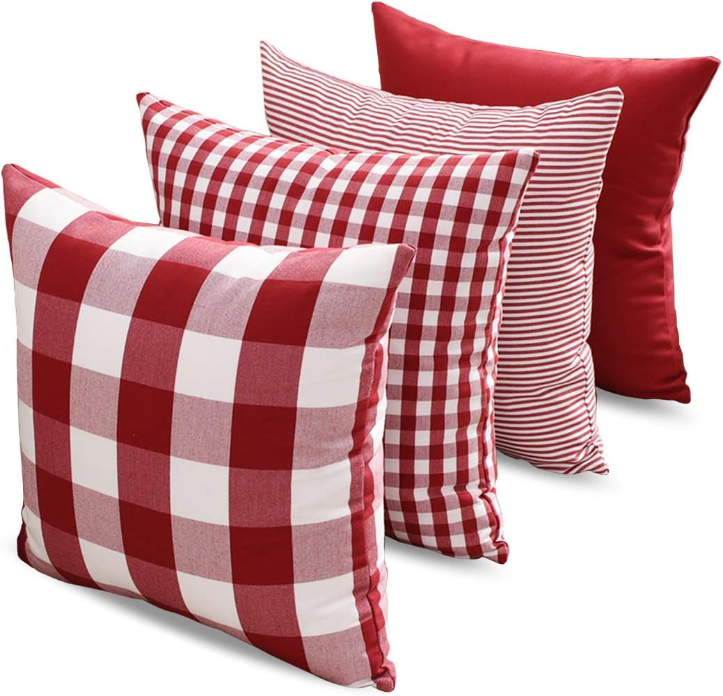 Light Blue Farmhouse Buffalo Plaid Pillow Covers 18x18 Set of 2 Patio Outdoor Decor Neutral Checkered Pillow Covers 18 x 18 Light Blue Farmhouse Buffalo Plaid Pillow Covers 18x18 Set of 2 Patio Outdoor Decor Neutral Checkered Pillow Covers 18 x 18