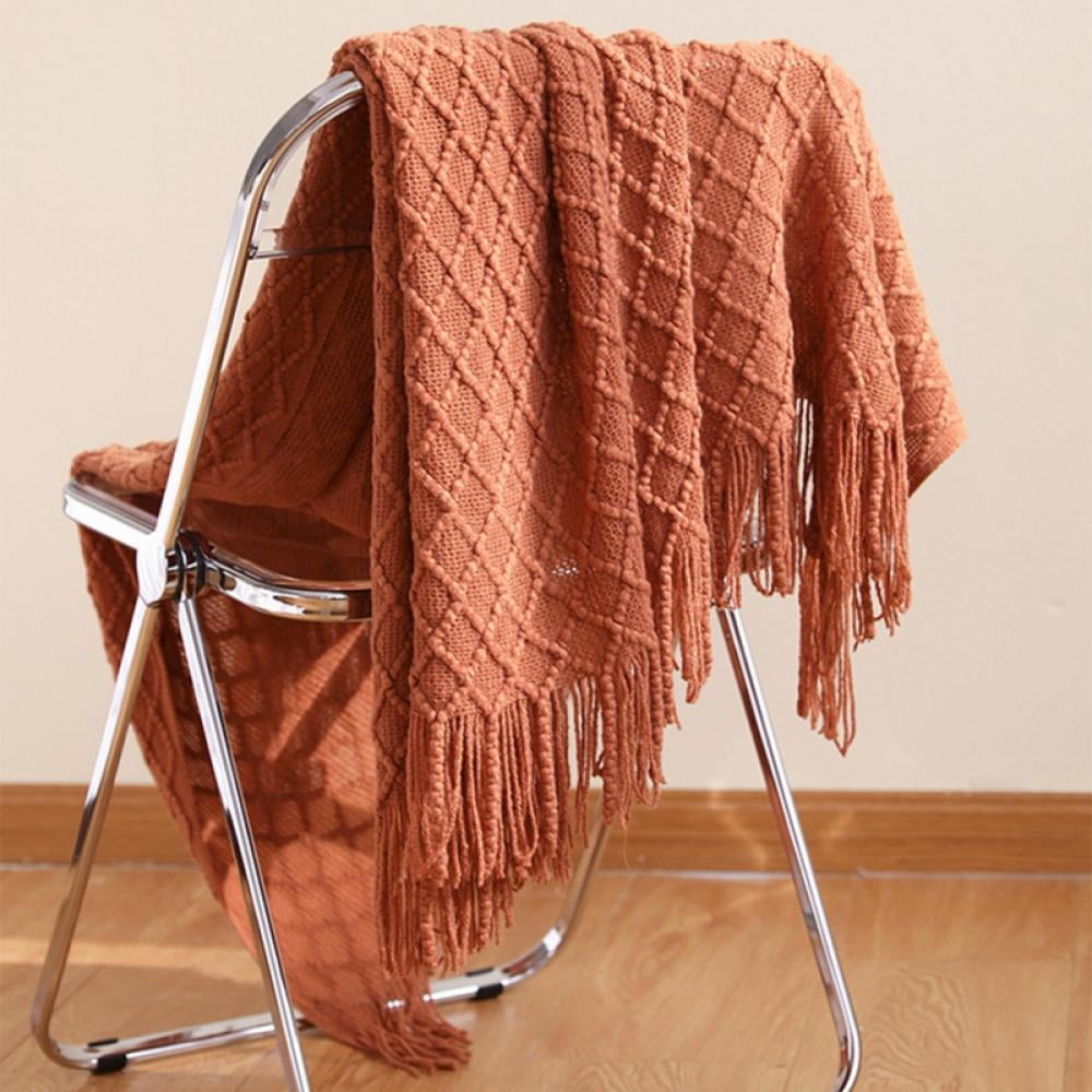 Throw Blanket for Couch 50 x 60 inches Knit Woven Blankets Cozy Lightweight Decorative Throw for Bed and Living Room