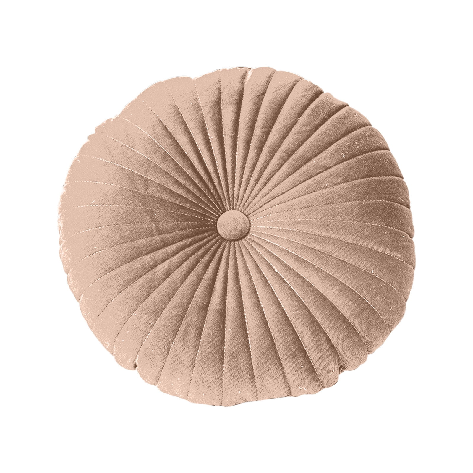 Darzheoy Round Throw Pillow 15.7 inch Decorative Round Velvet Floor Pillows Small Pumpkin Throw Pillow Cushion for Living Room Sofa Bed, Gray Coffee