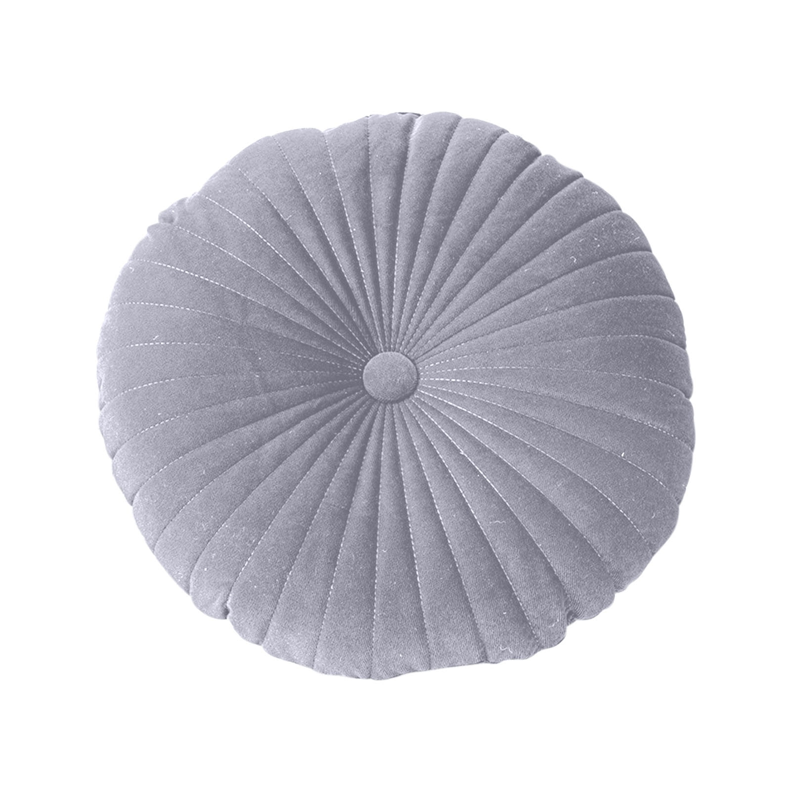 Round Throw Pillow 15.7 inch Decorative Round Velvet Floor Pillows Small Pumpkin Throw Pillow Cushion for Living Room Sofa Bed Gray