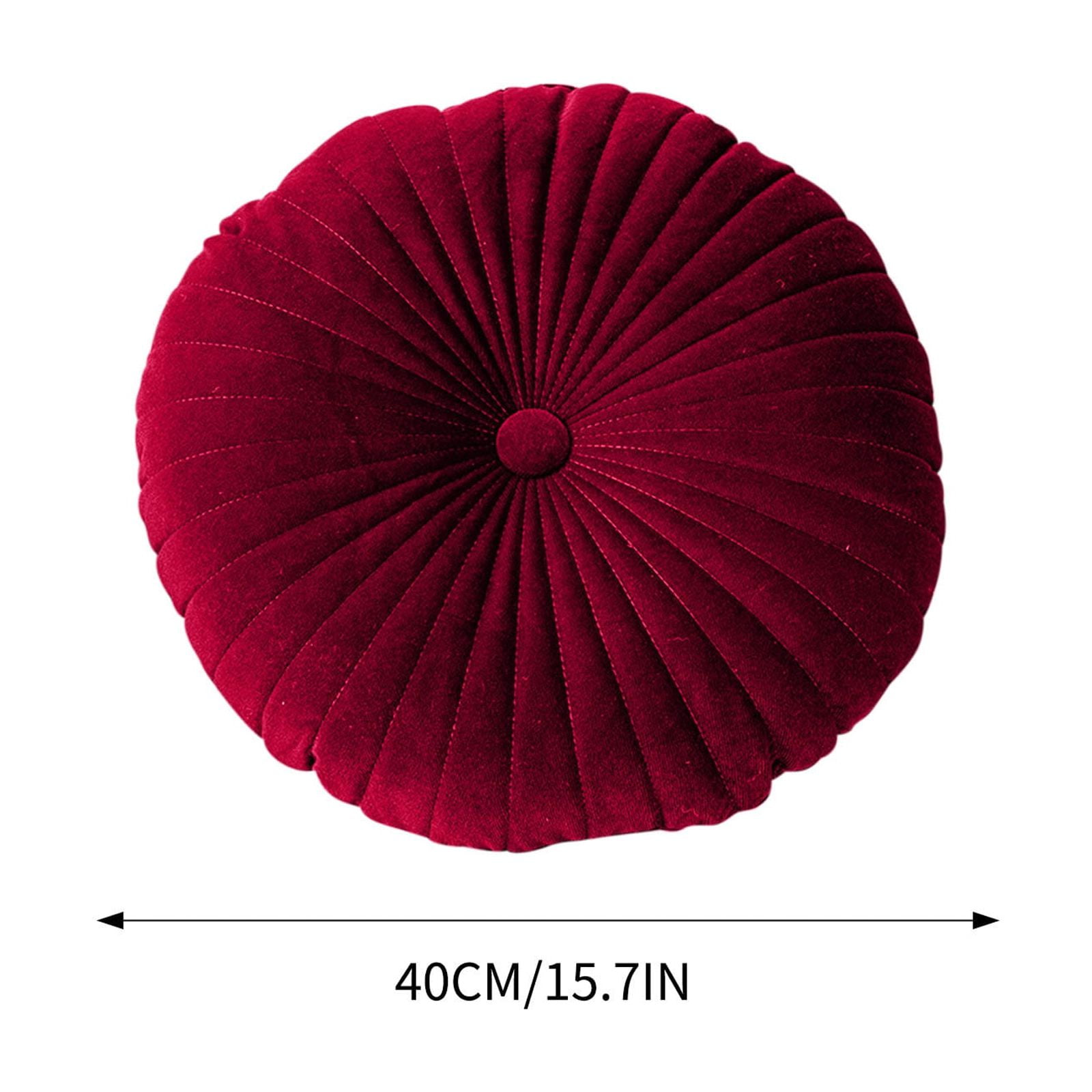 Darzheoy Round Throw Pillow 15.7 inch Decorative Round Velvet Floor Pillows Small Pumpkin Throw Pillow Cushion for Living Room Sofa Bed