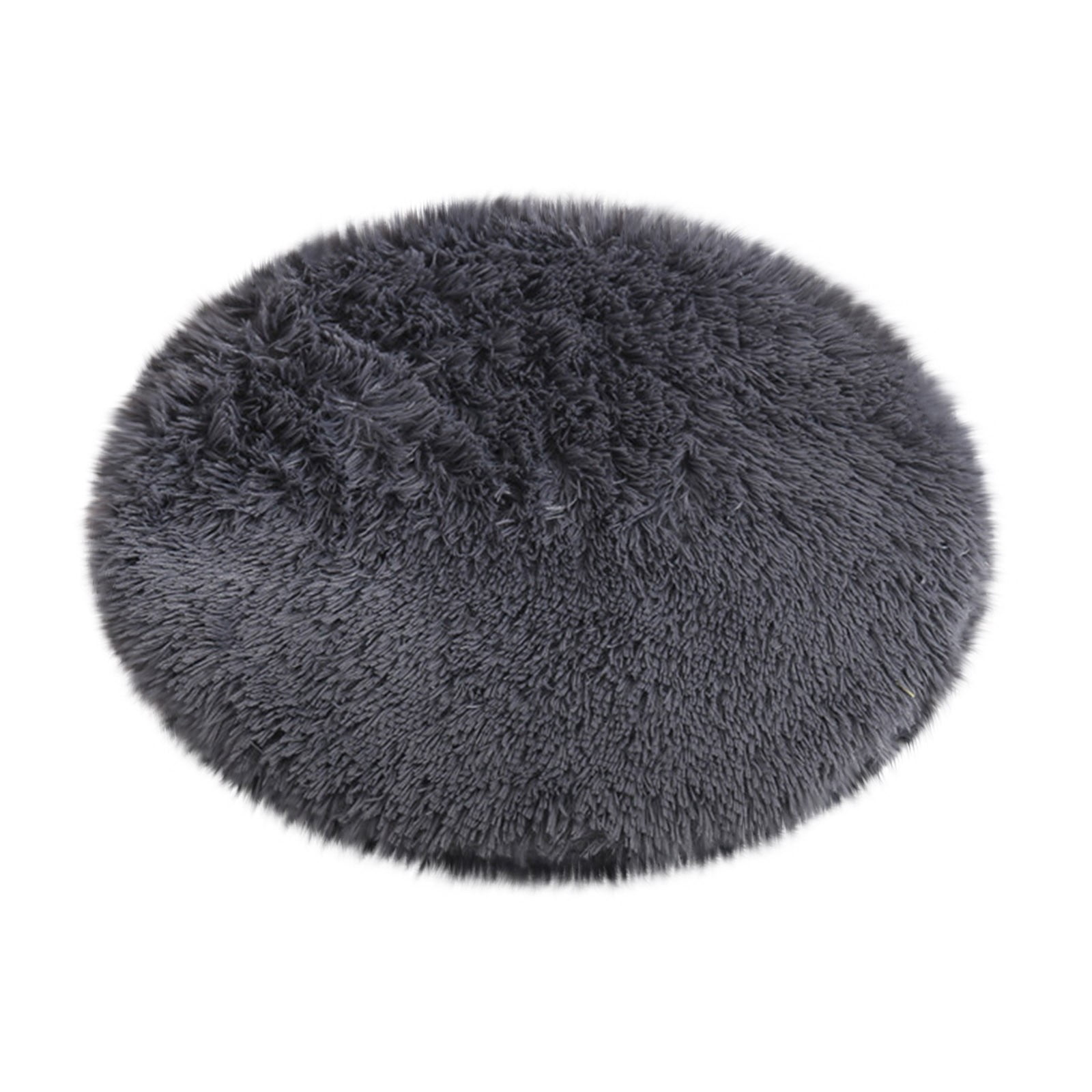 Darzheoy 16 inch Plush Dog Bed Mat Warm Fluffy Round Puppy Crate Pad with Anti-Slip Waterproof Bottom Soft Comfy Pet Kennel Mat for Small and Medium Dogs Black