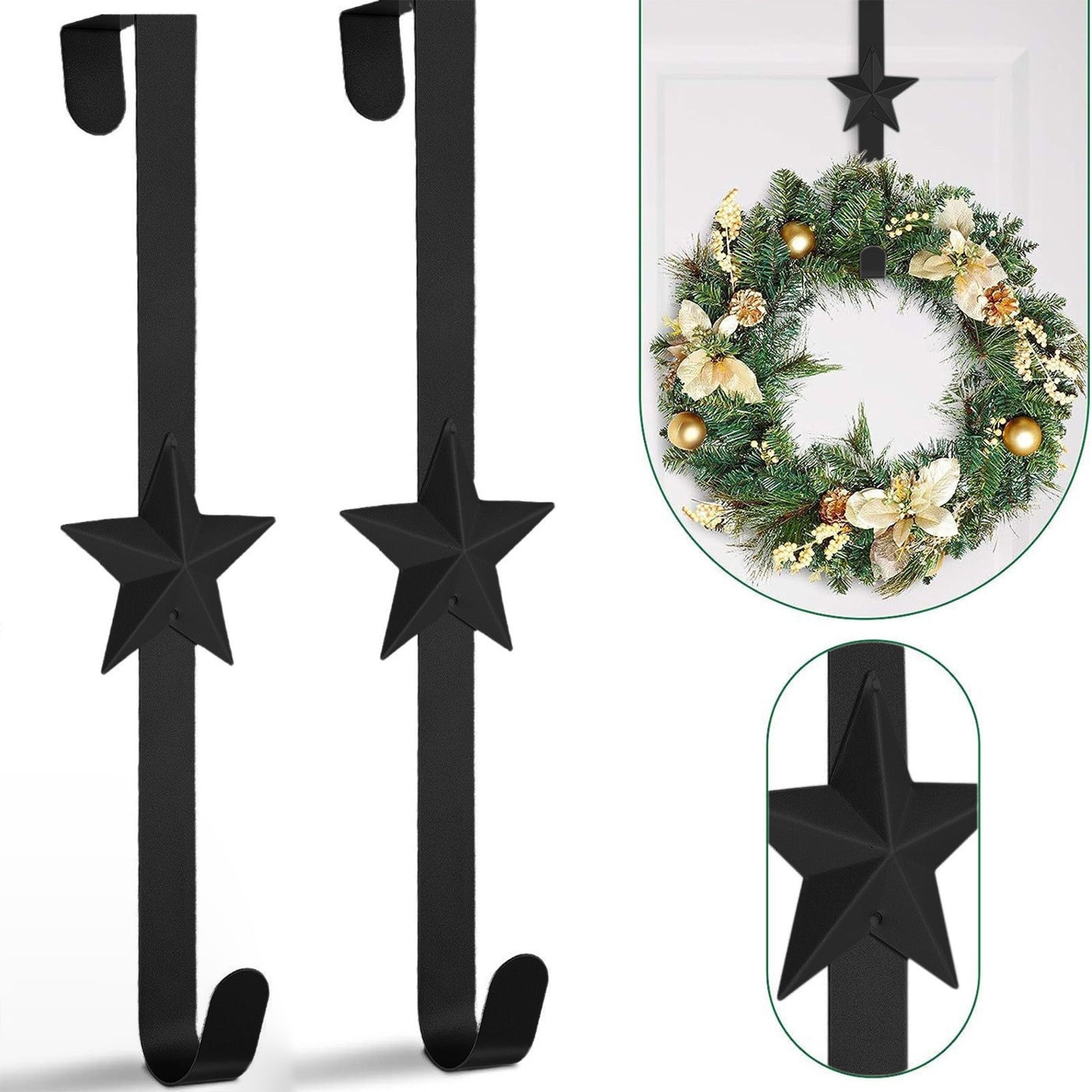 Chmadoxn 15 Inch Wreath Hanger for Front Door Decoration Chmadoxn 15 Inch Wreath Hanger for Front Door Decoration