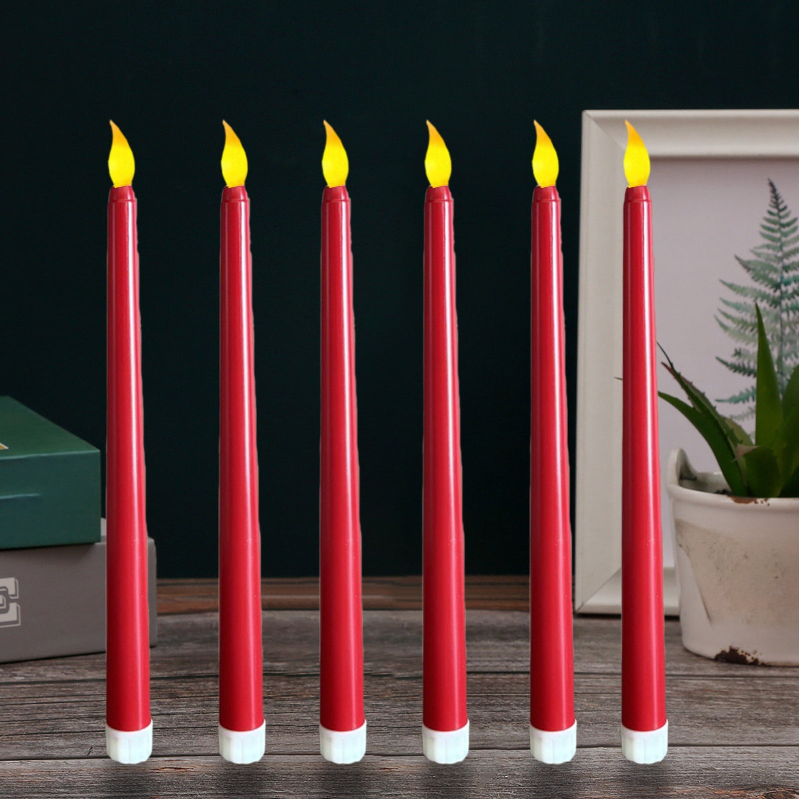 Darzheoy 6 Pcs Flameless Taper Candles with Remote