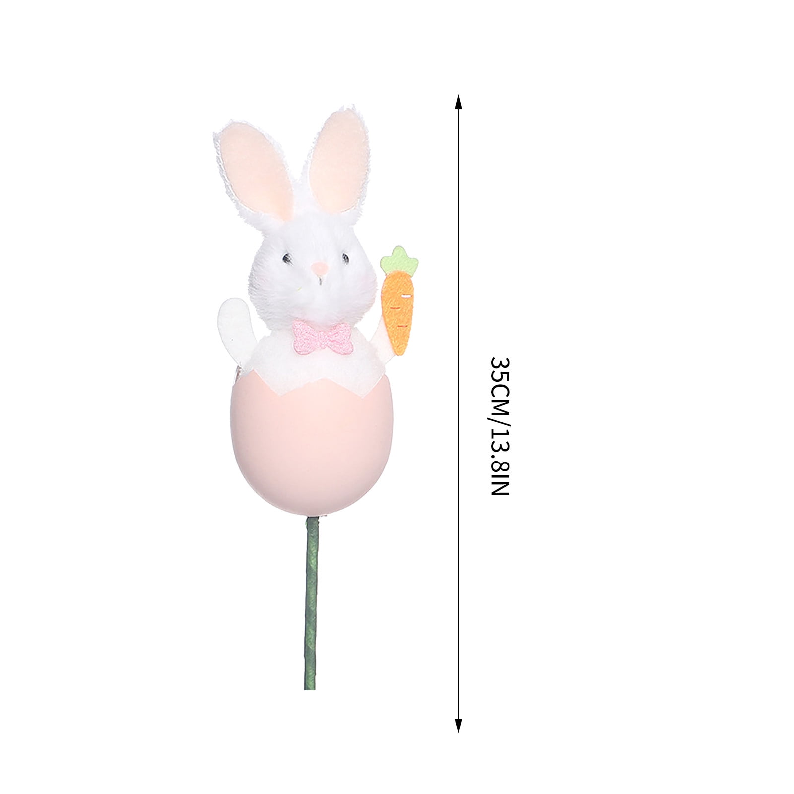 Darzheoy Bunny Plush Doll Pick DIY Bouquet Accessories Adorable Festival Gift Party Vase Filler Decorative Stick Cute Animal Ornament Pink