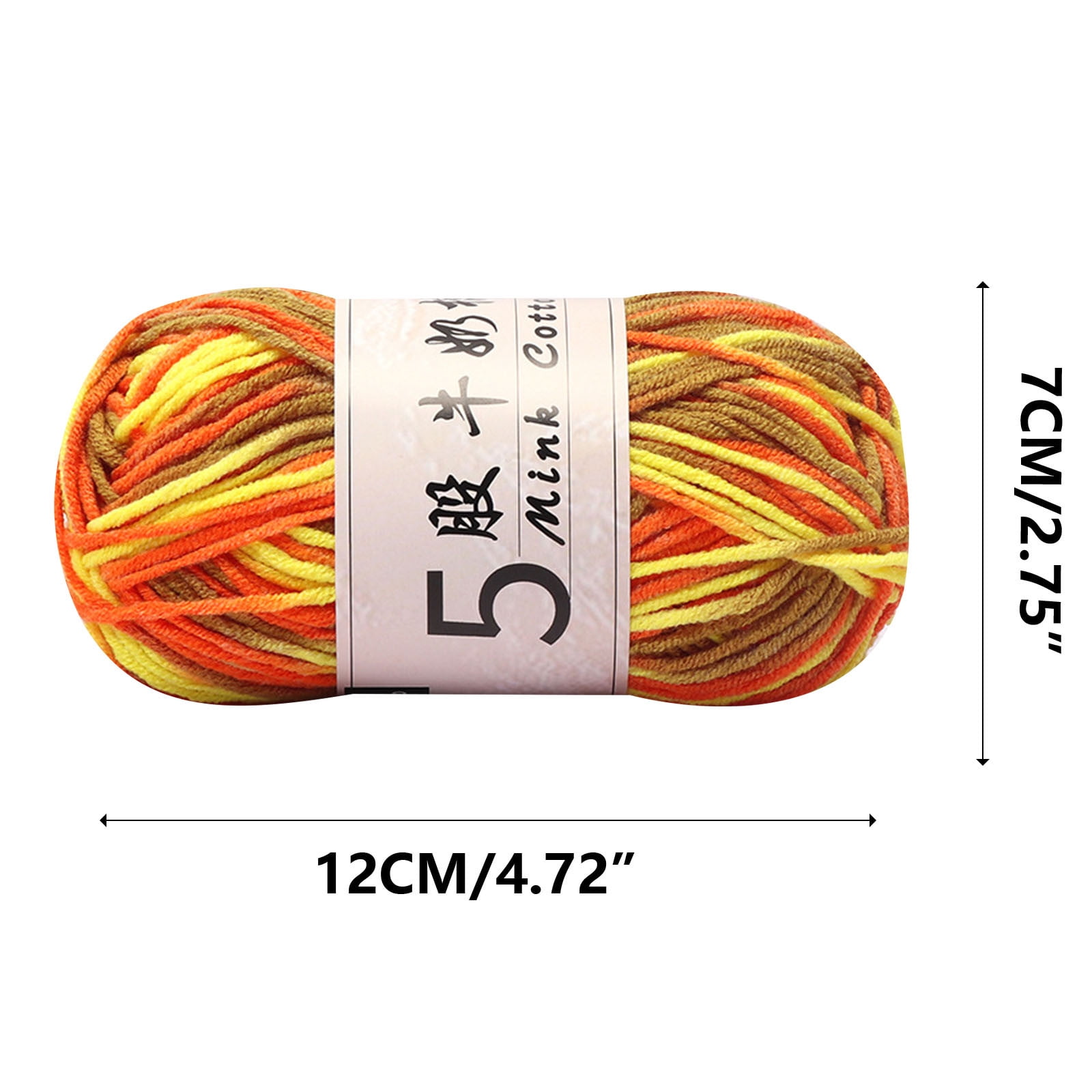 AYktou Cotton Yarn -Multi Colored Yarn Rainbows Crochet Yarn 50g/2.5oz