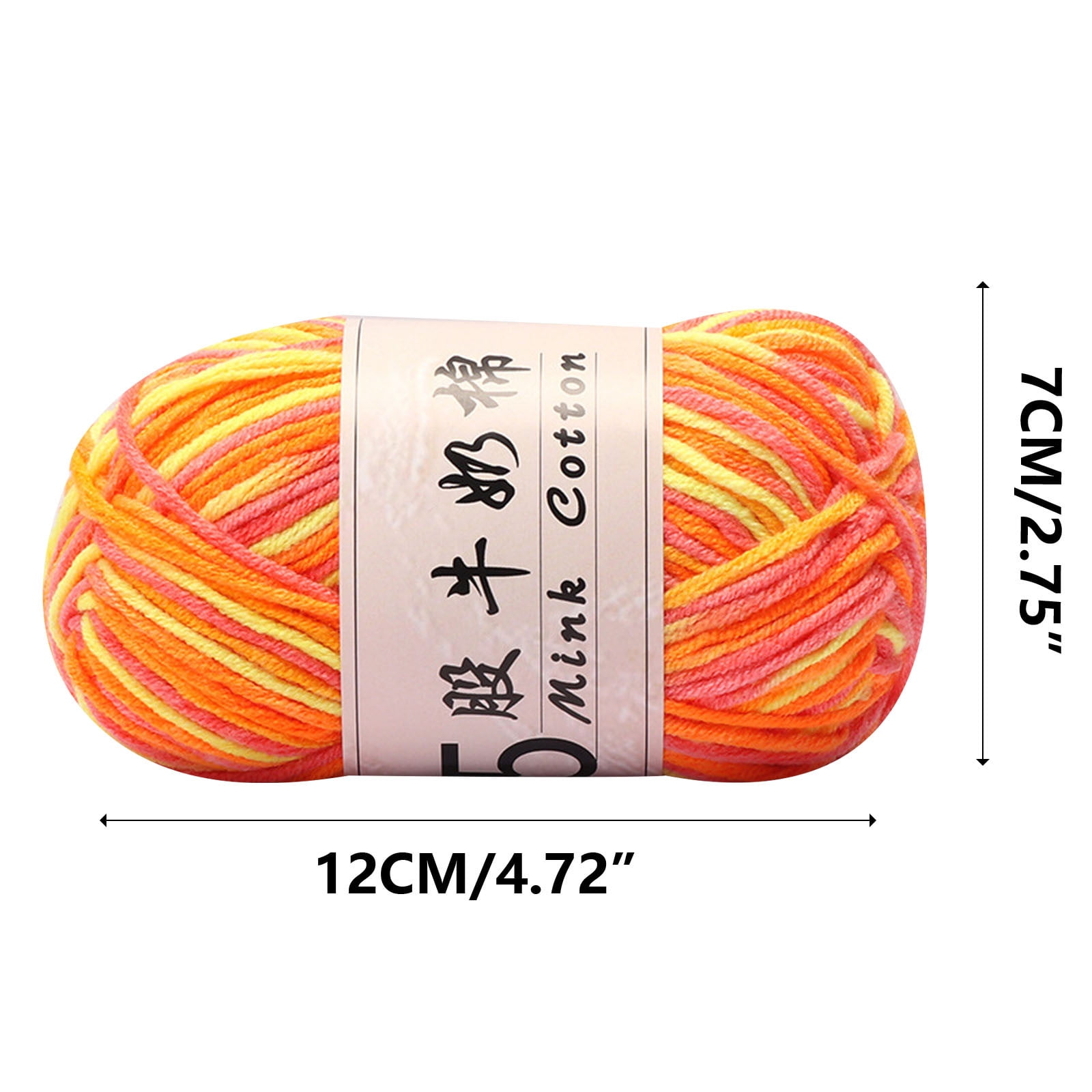 AYktou Cotton Yarn -Multi Colored Yarn Rainbows Crochet Yarn 50g/2.5oz