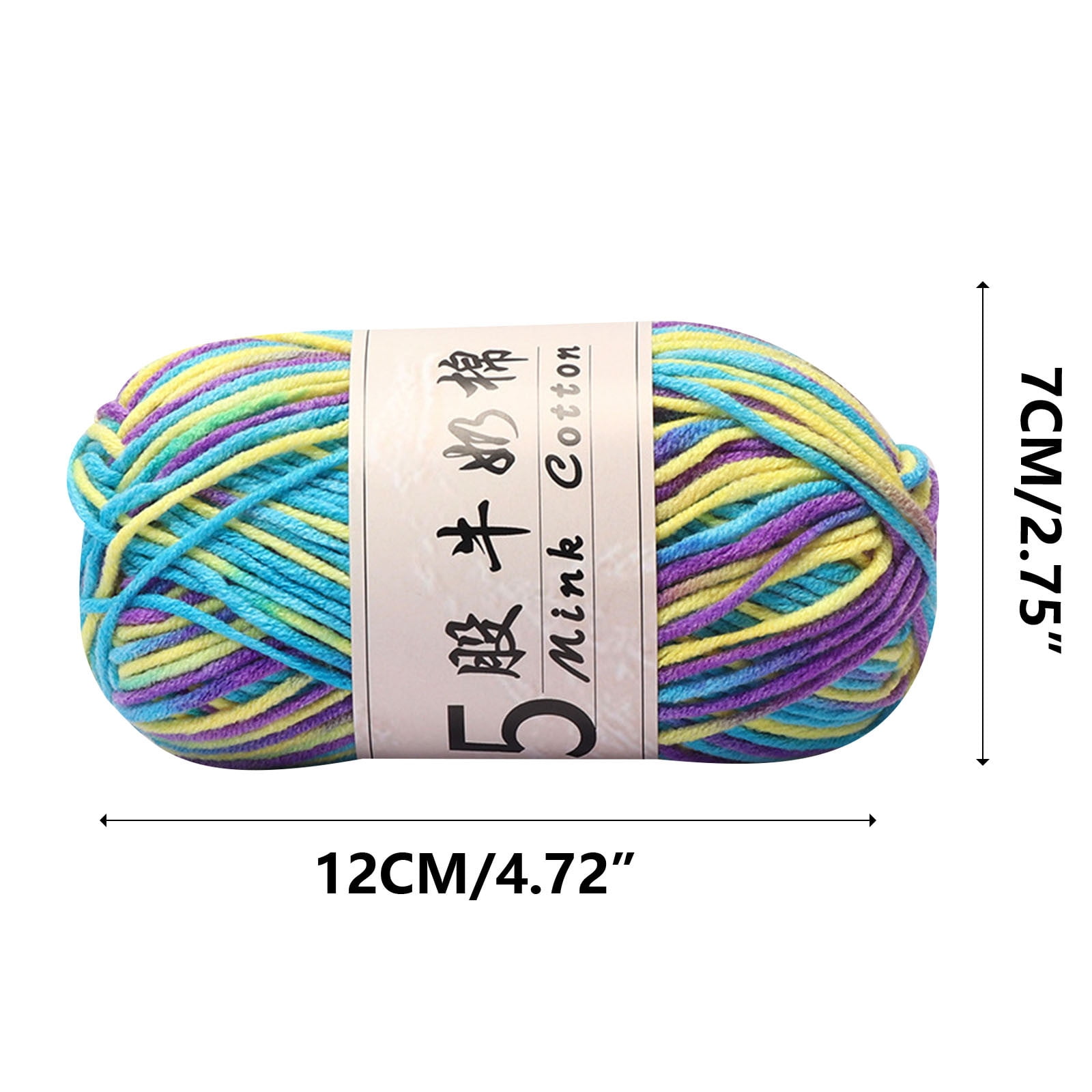 AYktou Cotton Yarn -Multi Colored Yarn Rainbows Crochet Yarn 50g/2.5oz