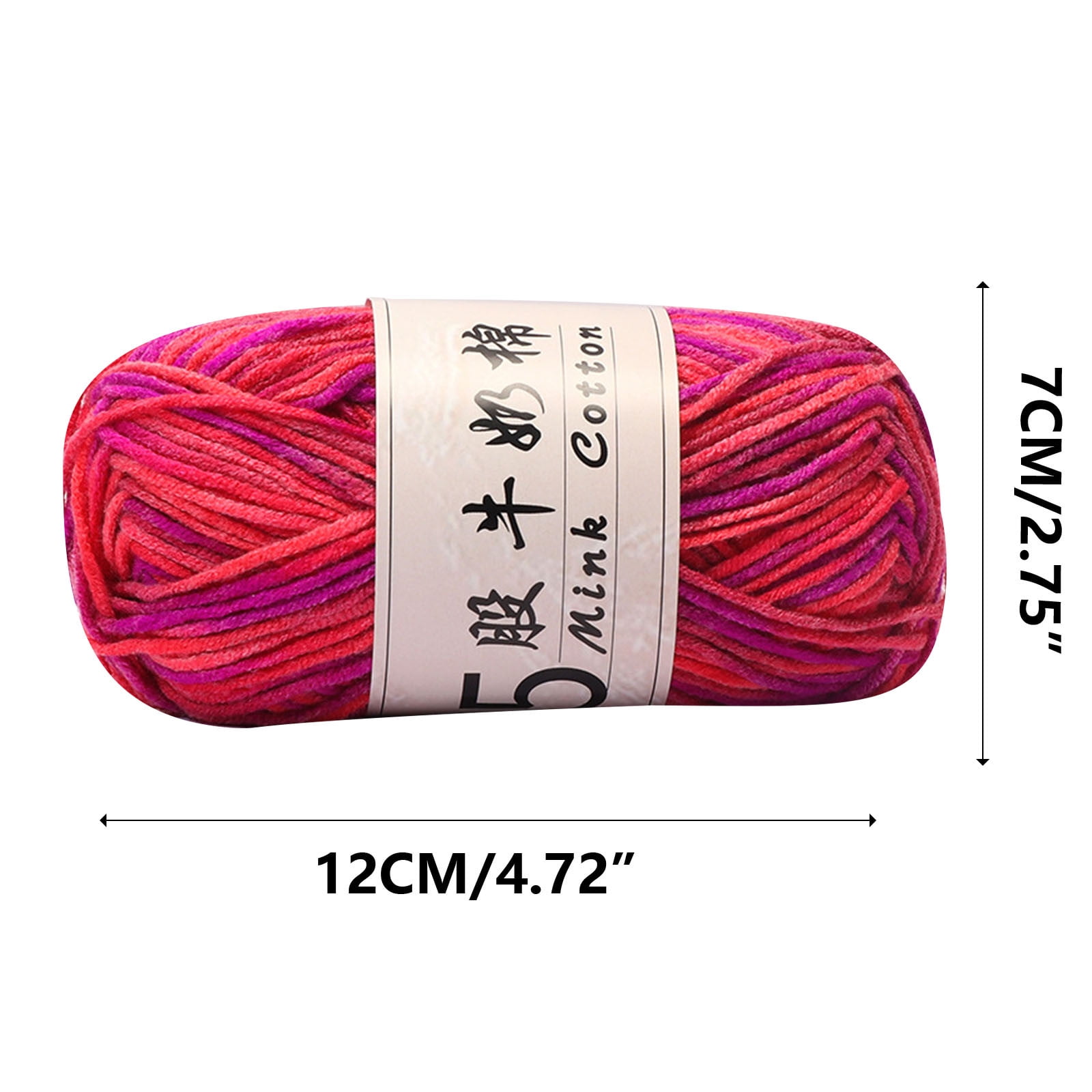 AYktou Cotton Yarn -Multi Colored Yarn Rainbows Crochet Yarn 50g/2.5oz