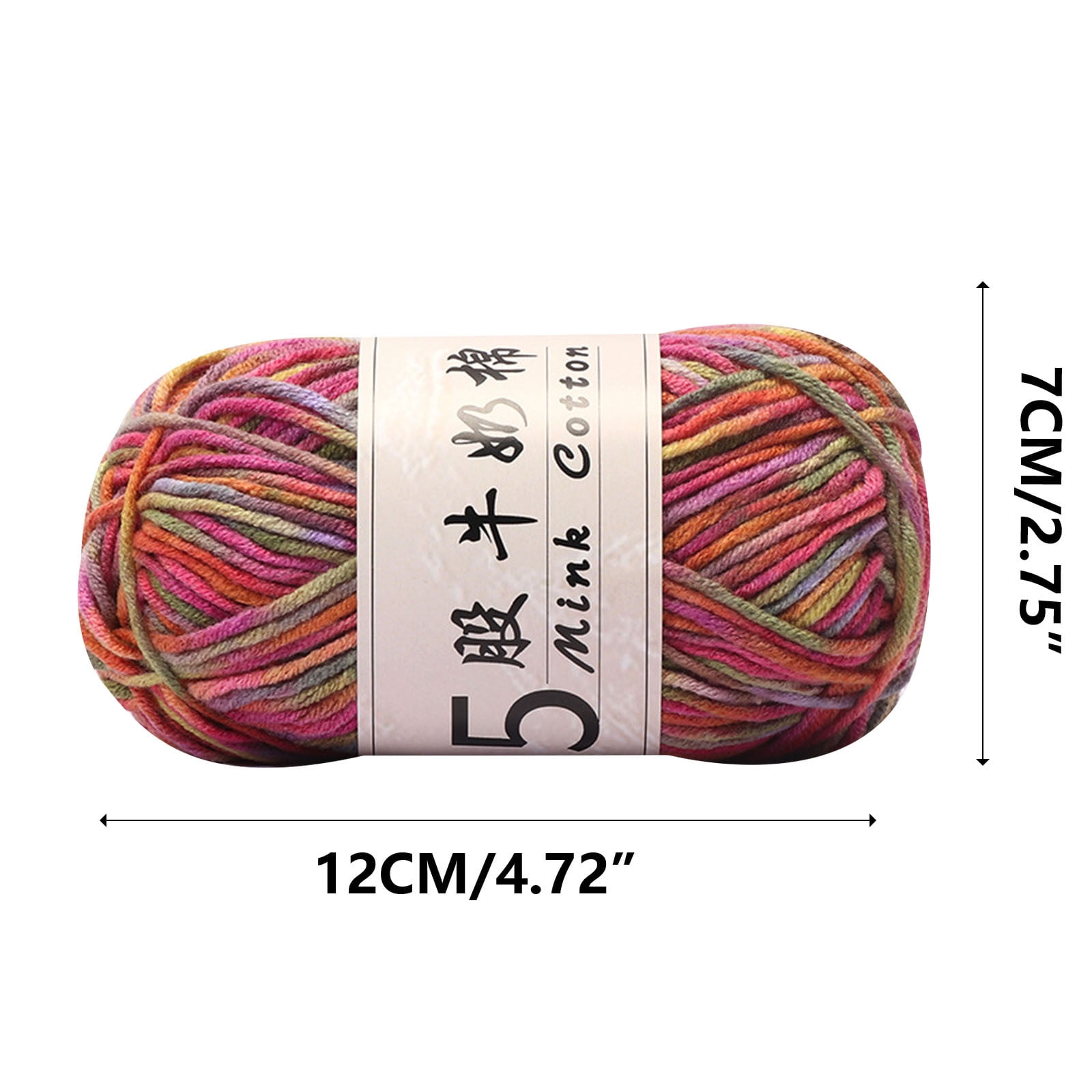 AYktou Cotton Yarn -Multi Colored Yarn Rainbows Crochet Yarn 50g/2.5oz
