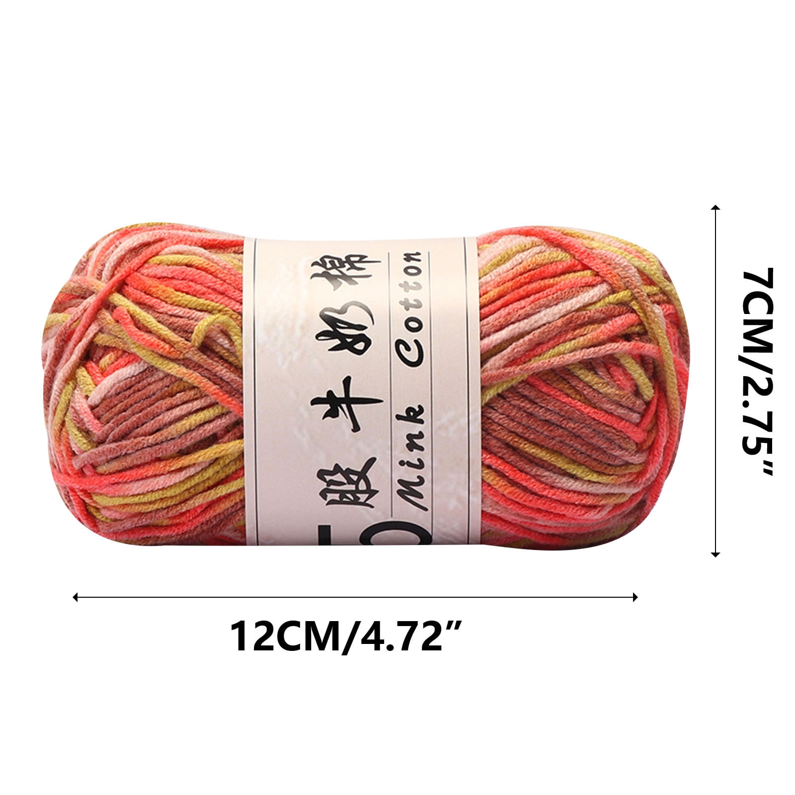 AYktou Cotton Yarn -Multi Colored Yarn Rainbows Crochet Yarn 50g/2.5oz
