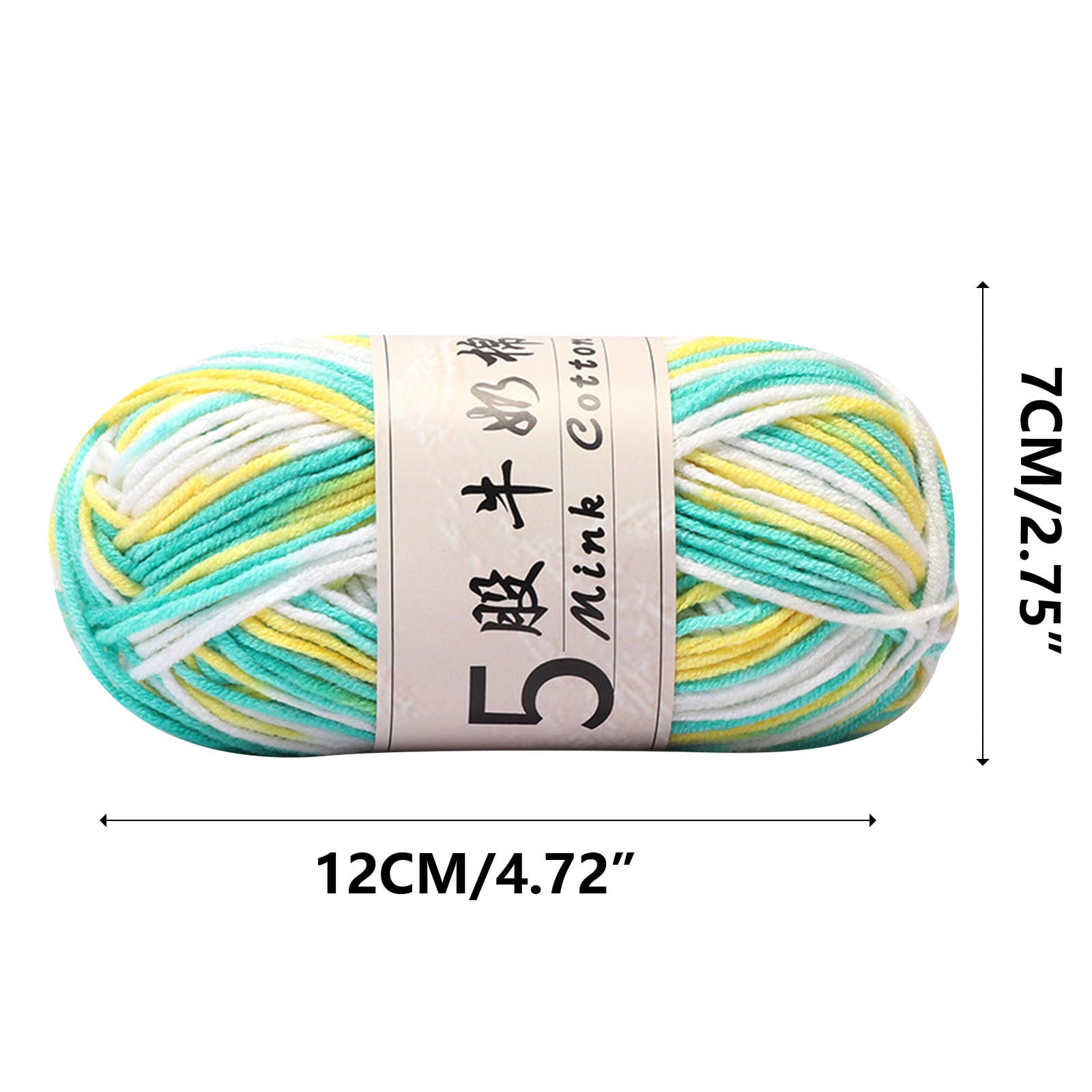 AYktou Cotton Yarn -Multi Colored Yarn Rainbows Crochet Yarn 50g/2.5oz