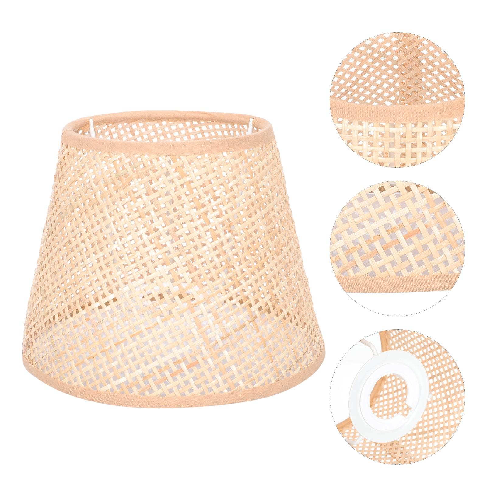 SKISUNO Khaki Rattan Floor Lamp Shade Replacement 6.7x6.7in for Study Room
