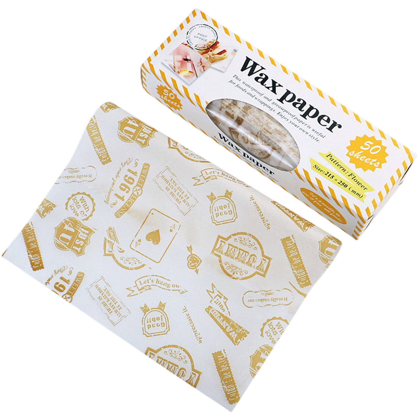 Darzheoy Wax Paper, Food Picnic Paper, 50 sheets Grease Proof Paper, Waterproof Dry Hamburger Paper Liners Wrapping Tissue for Plastic Food Basket B