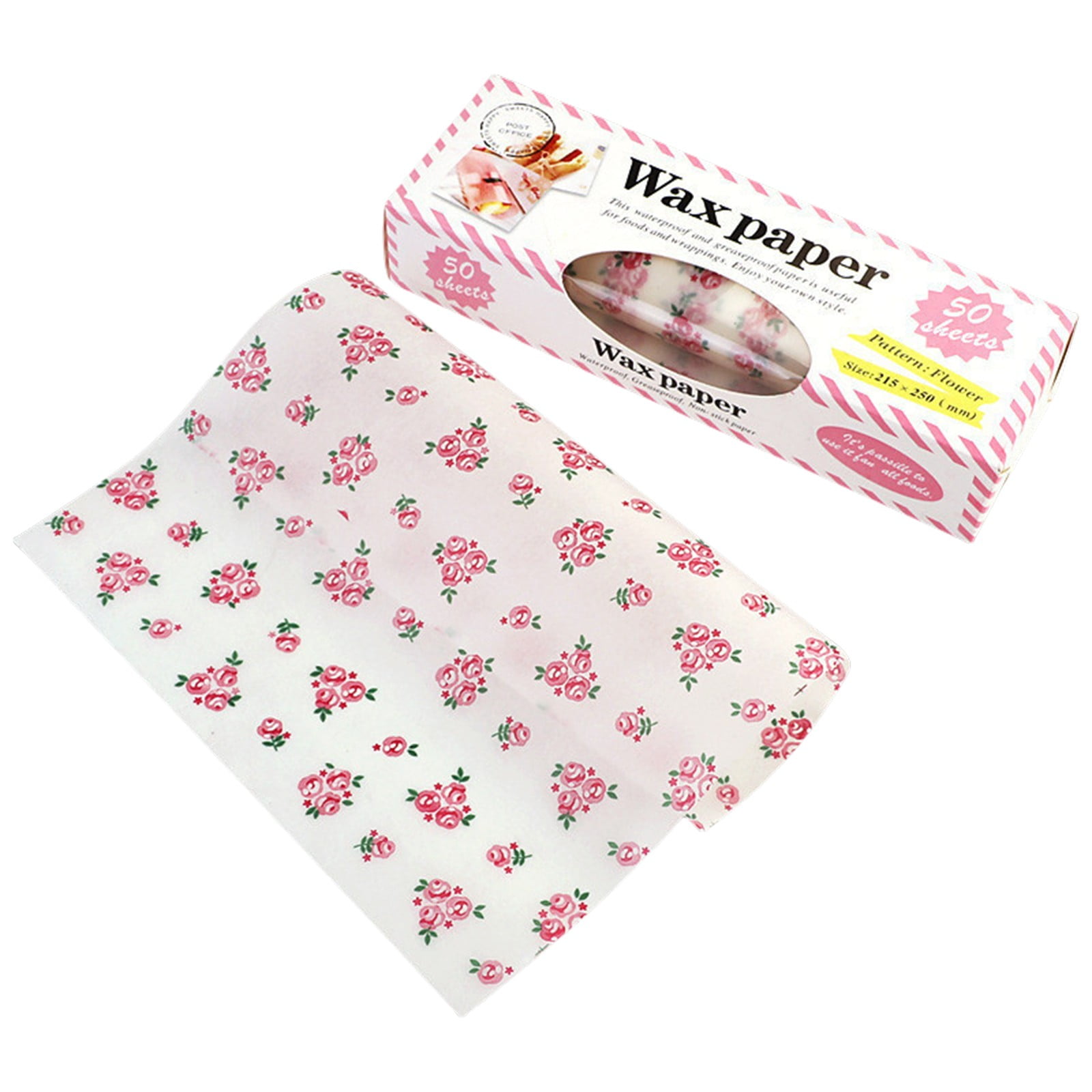 Wax Paper, Food Picnic Paper, 50 sheets Grease Proof Paper, Waterproof Dry Hamburger Paper Liners Wrapping Tissue for Plastic Food Basket C