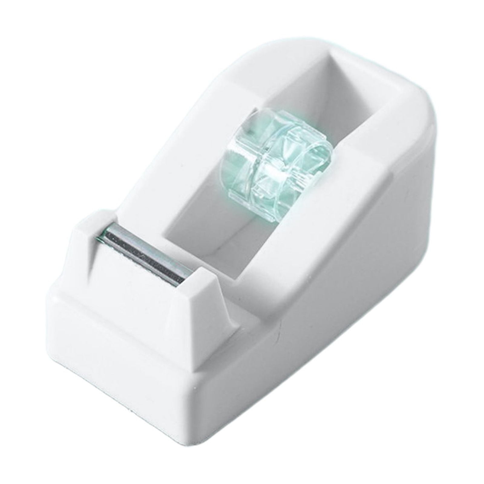 Darzheoy Desktop Tape Dispenser Adhesive Roll Holder Desk Accessories Home Office Tape Dispensers, Weighted Non-Skid Base White