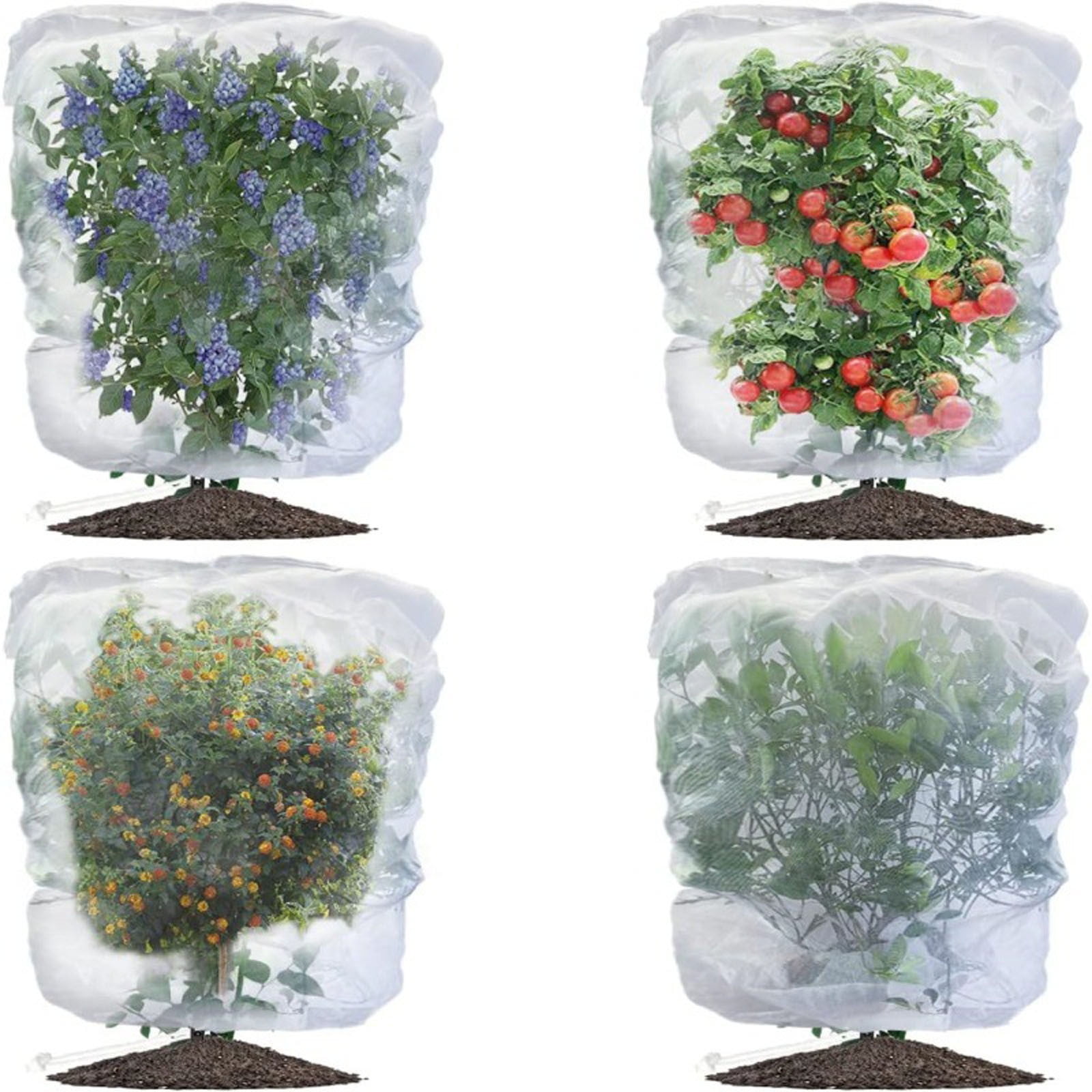 Darzheoy 1 Pack Garden Mesh Netting for Plants, 19.7 x 29.5 Inch Insect Bird Barrier Netting Mesh with Drawstring, Tomato Plant Cover Fruits Tree Netting Bags Protection for Vegetables 39.4" x 59" 2 Pack