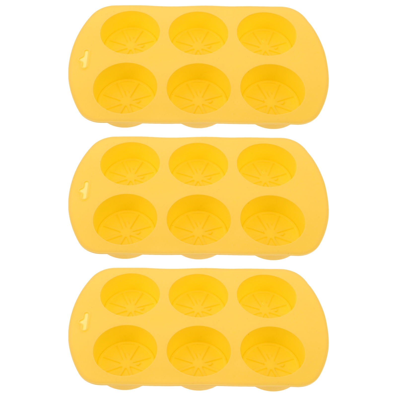 HOOWIFFY Silicone Baking Mold Lemon Slice Shaped for Soap Making Yellow 3Pcs