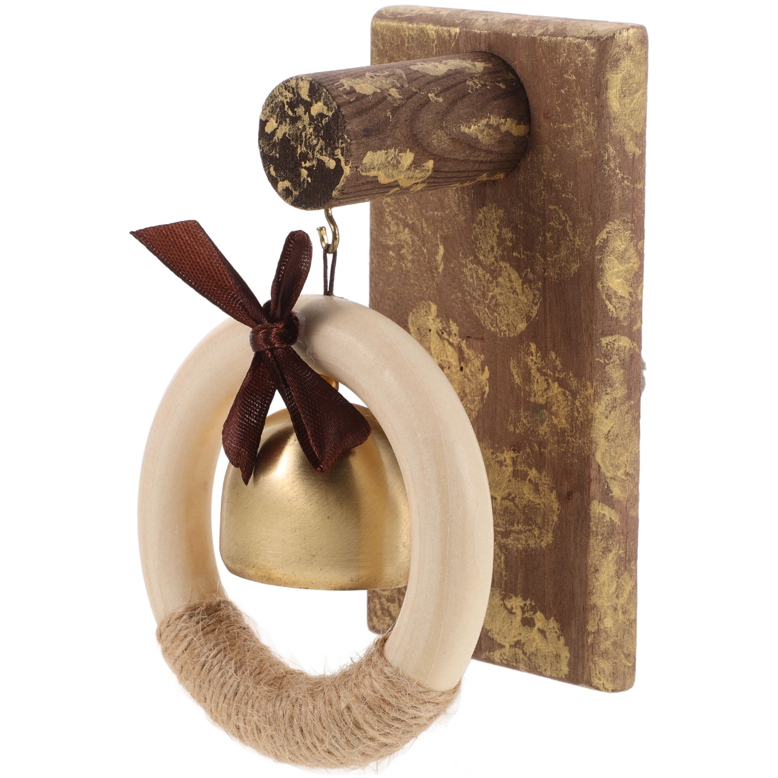 WHAMVOX Wooden Brass Doorbell Shopkeeper Bell for Door Opening Entrance Wood Doorbell Wind Chime Office Ornament WHAMVOX Wooden Brass Doorbell Shopkeeper Bell for Door Opening Entrance Wood Doorbell Wind Chime Office Ornament