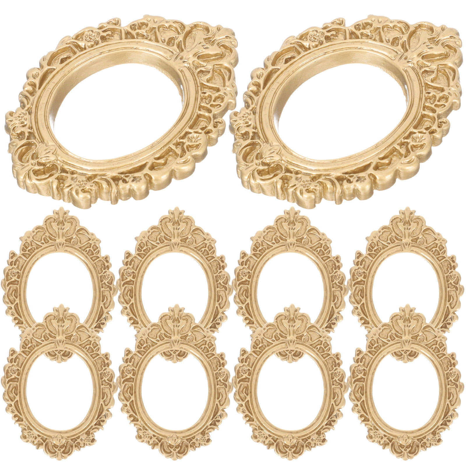 WHAMVOX 10 Pcs Golden Photo Frame Mini Vintage Picture Frames Antique