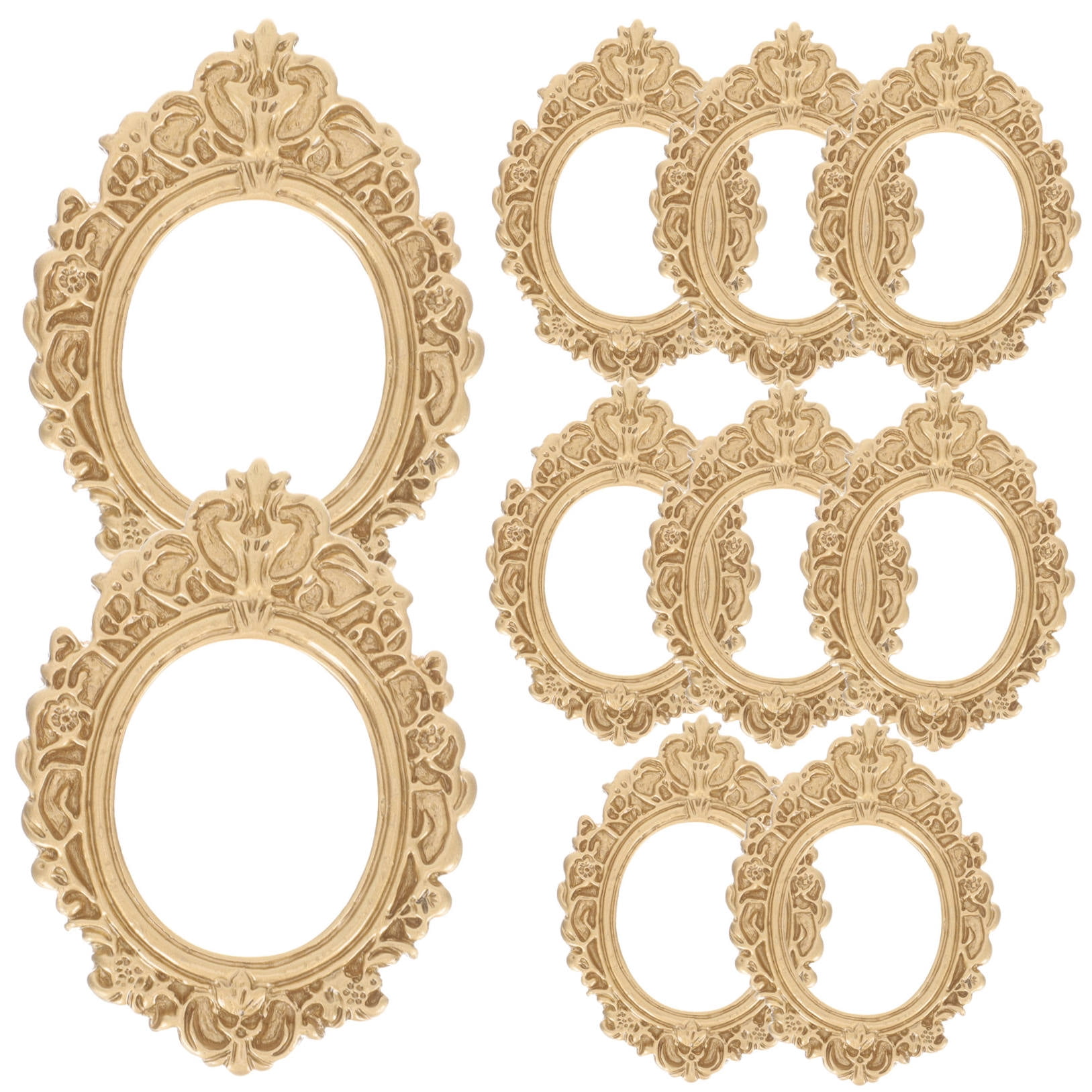 WHAMVOX 10 Pcs Golden Photo Frame Mini Vintage Picture Frames Antique
