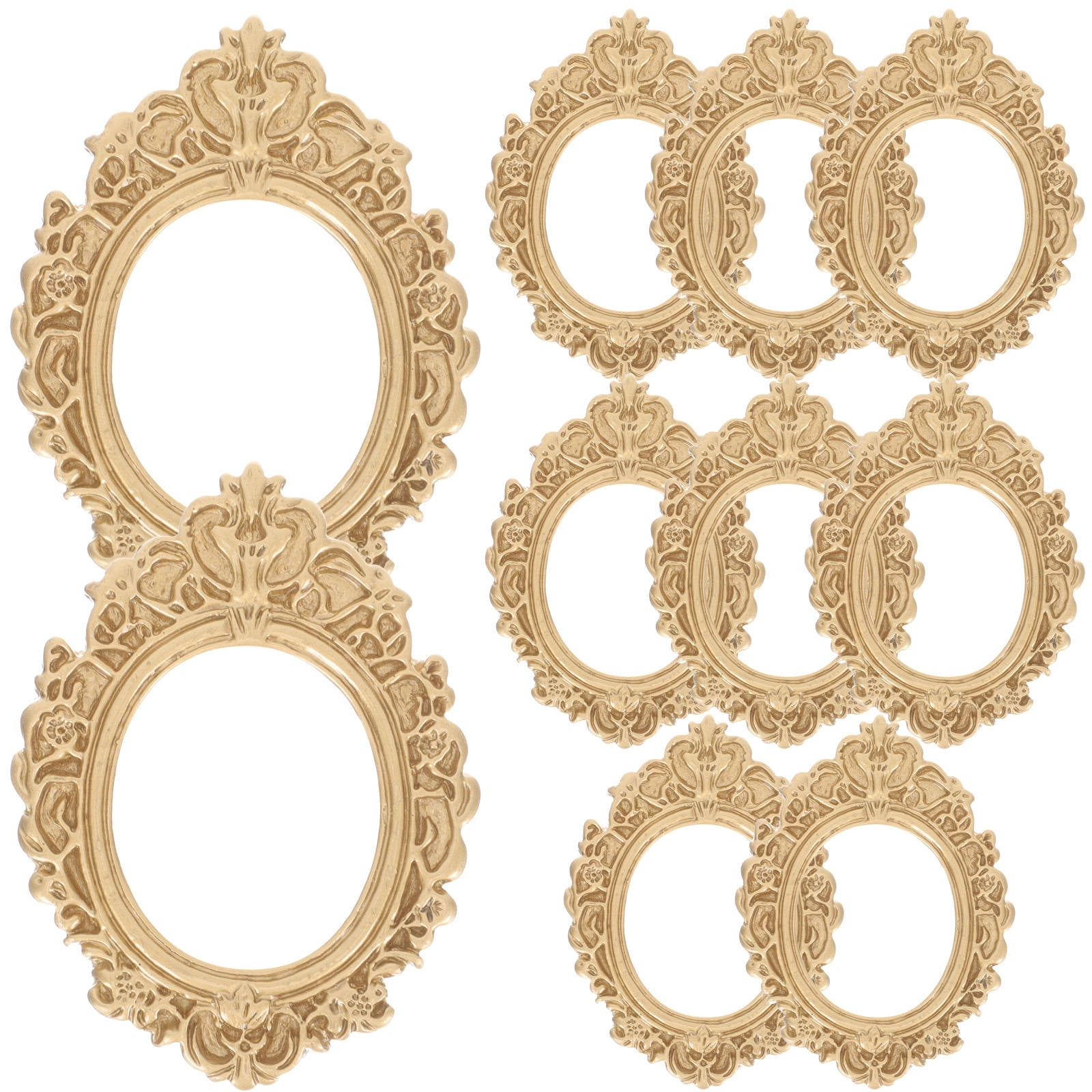 WHAMVOX 10 Pcs Golden Photo Frame Mini Vintage Picture Frames Antique