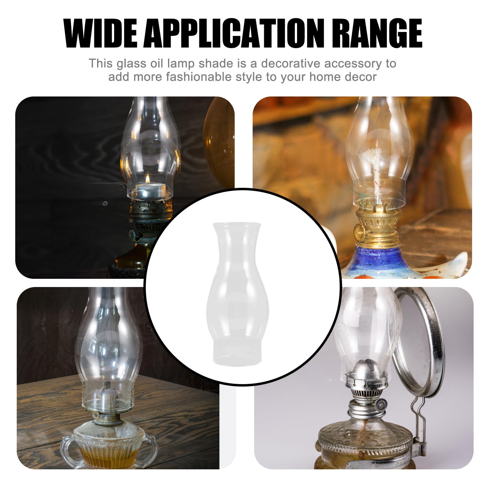 WHAMVOX Transparent Replacement Globe for Kerosene Lamp Shade