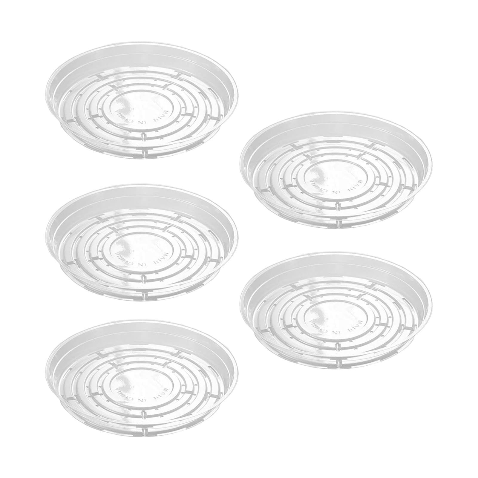 Darzheoy 5 Pack Clear Plastic Plant Saucers Drip Trays Plant Plate Dish for Indoor Planters Flower Pots, 10 inch A
