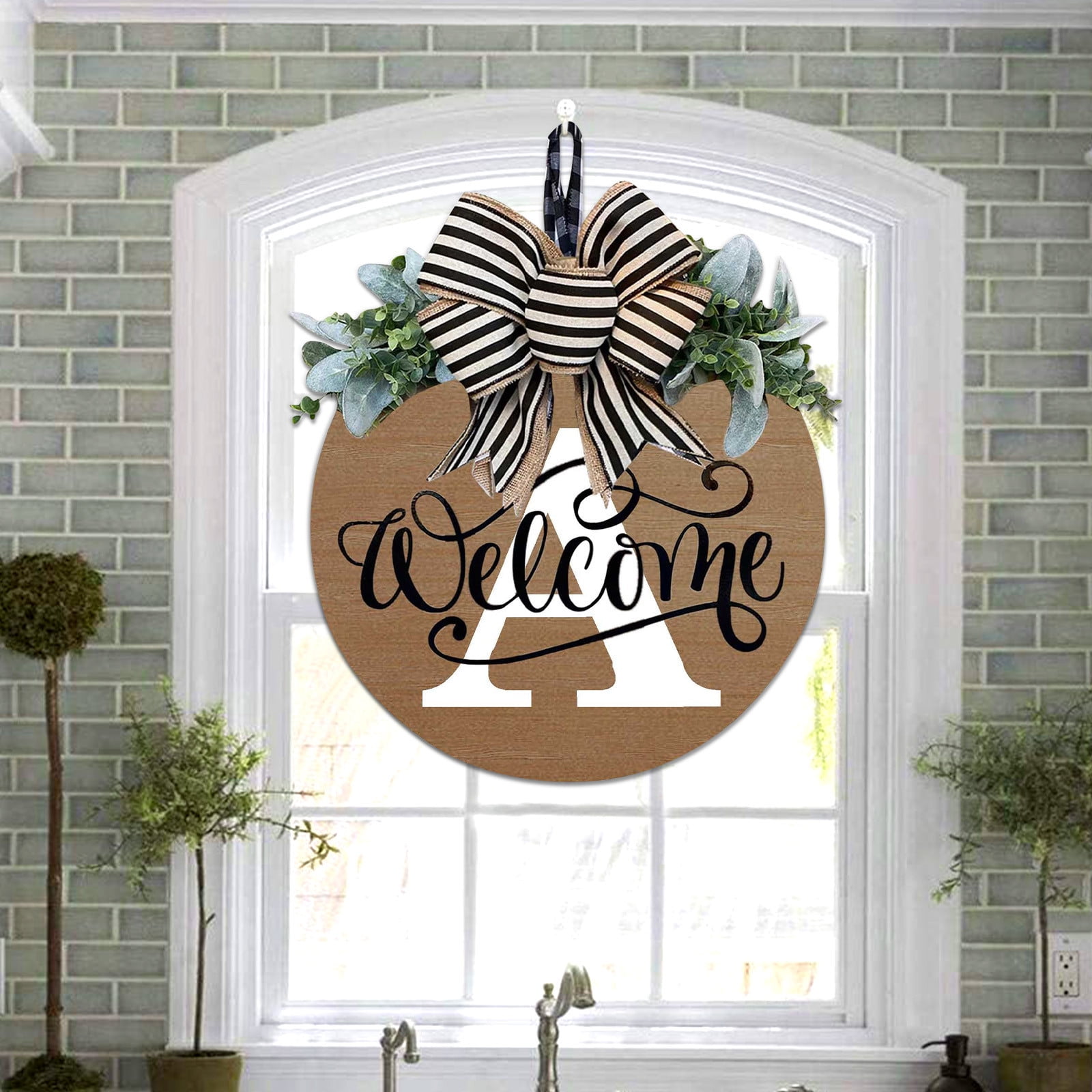 Darzheoy Initial Last Name Year Round Front Door Wreath