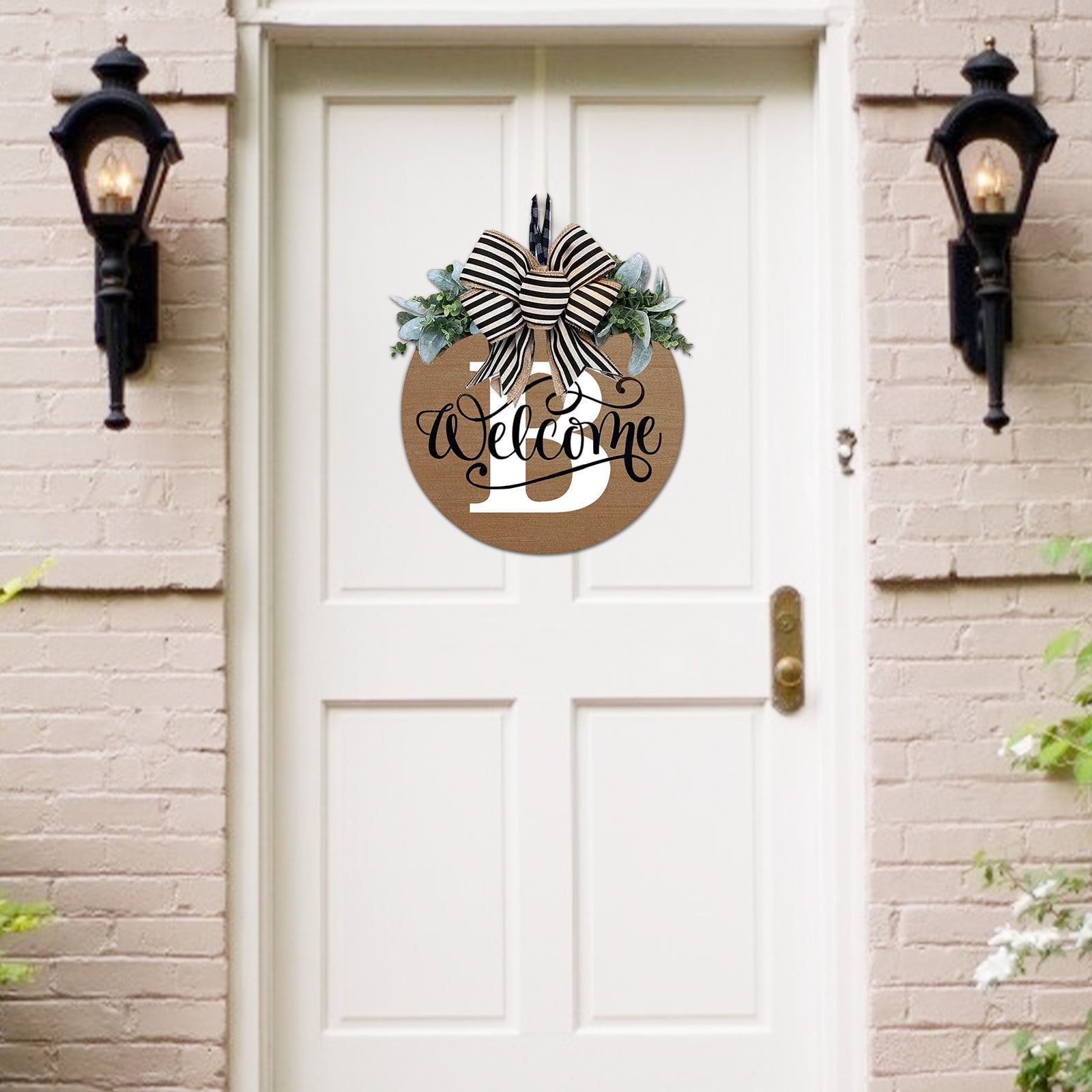 Darzheoy Initial Last Name Year Round Front Door Wreath