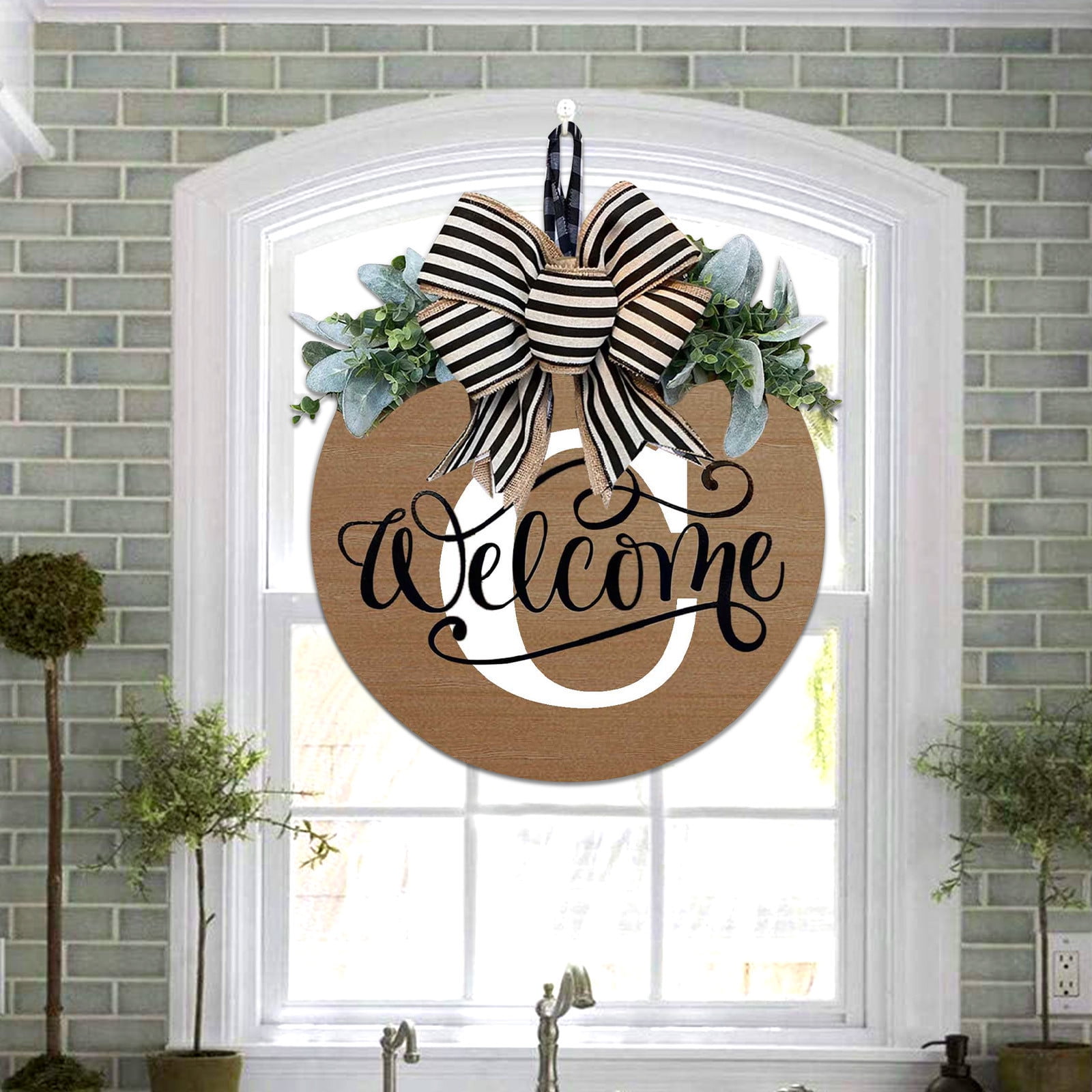 Darzheoy Initial Last Name Year Round Front Door Wreath