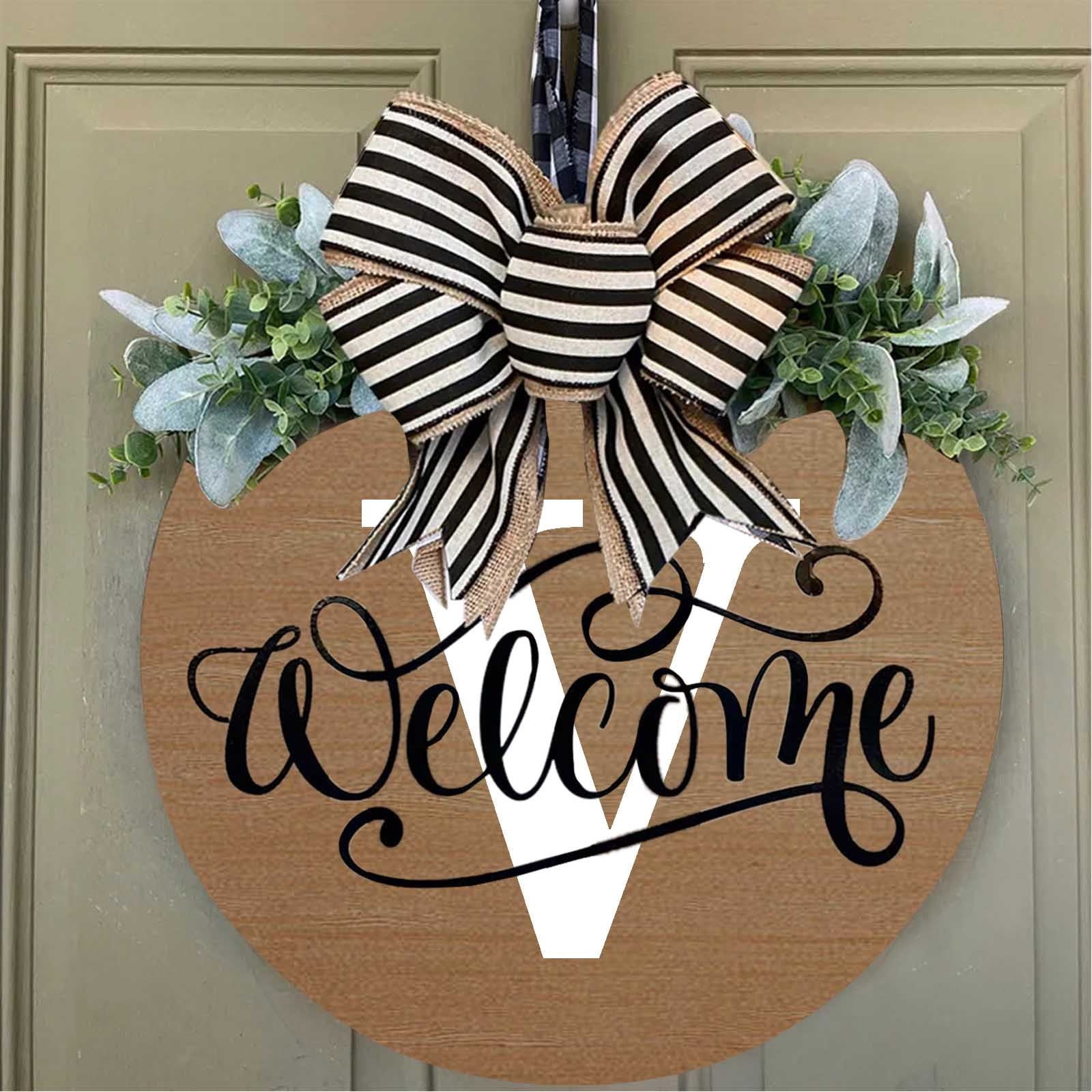 Darzheoy Initial Last Name Year Round Front Door Wreath