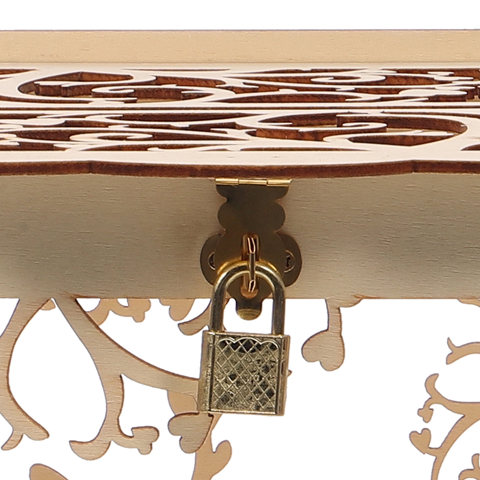 SKISUNO Large Wooden Lock Box with Key