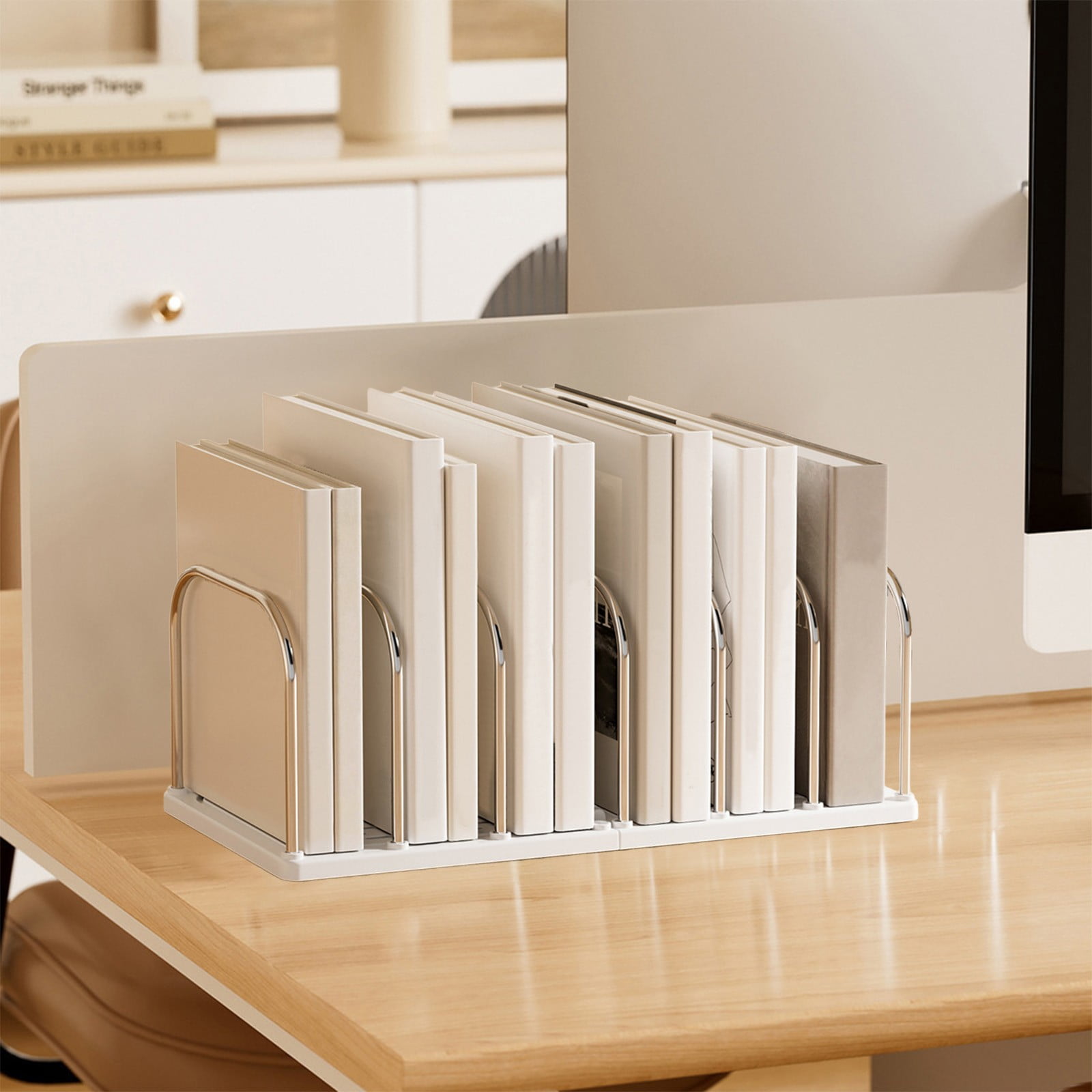 Chmadoxn Multi-Tier Desktop Bookshelf - Space-Saving Desk Organizer for Books