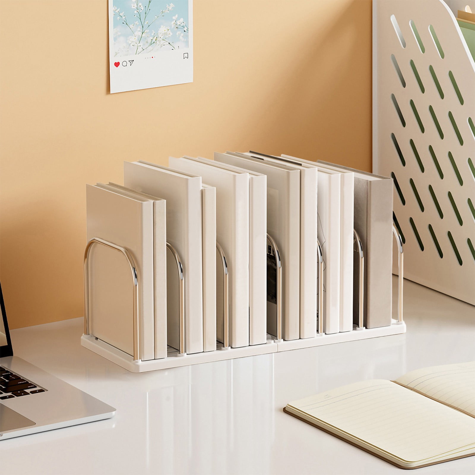 Chmadoxn Multi-Tier Desktop Bookshelf - Space-Saving Desk Organizer for Books