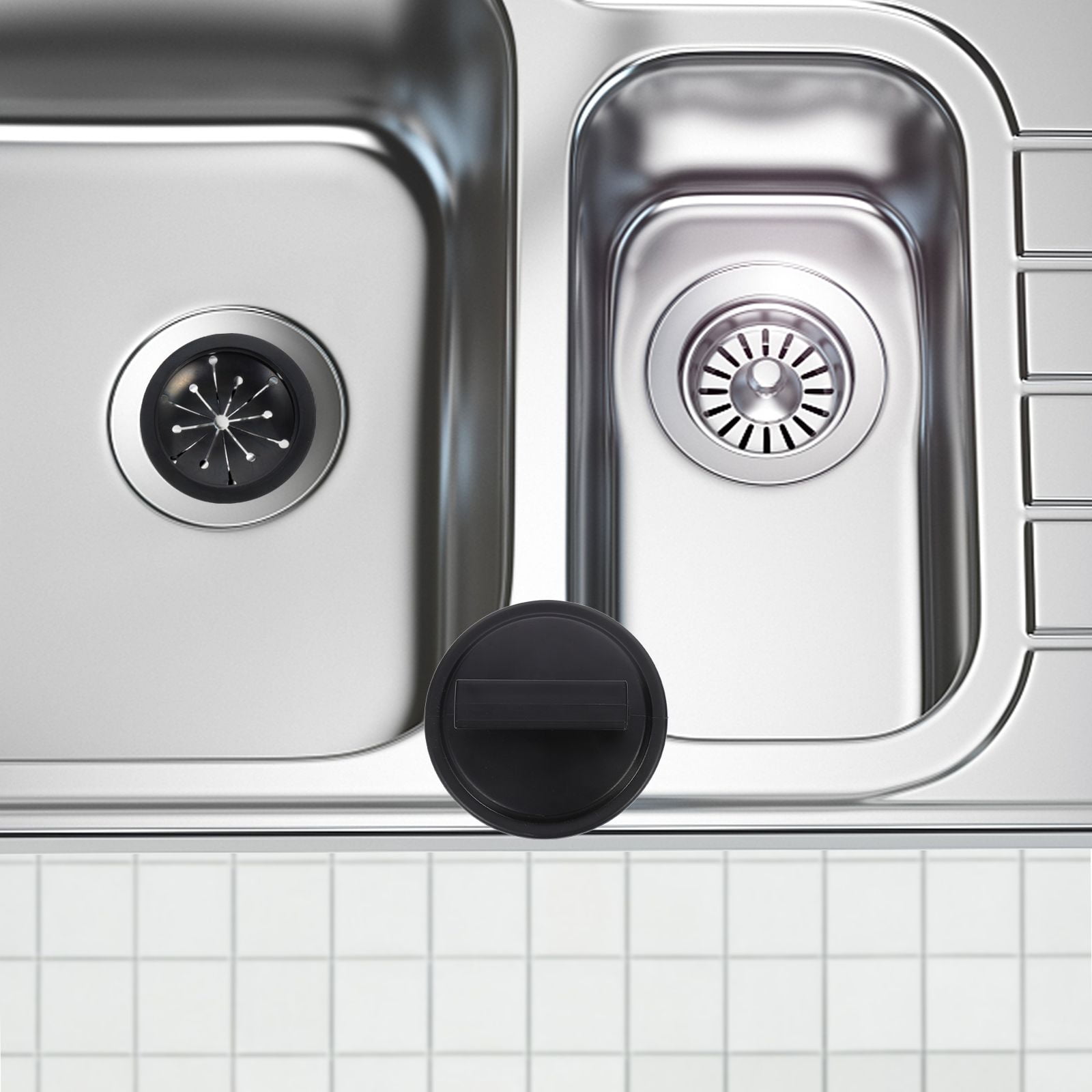 HOOWIFFY 2-Pack Garbage Disposal Sink Guard in Black ABS Plastic