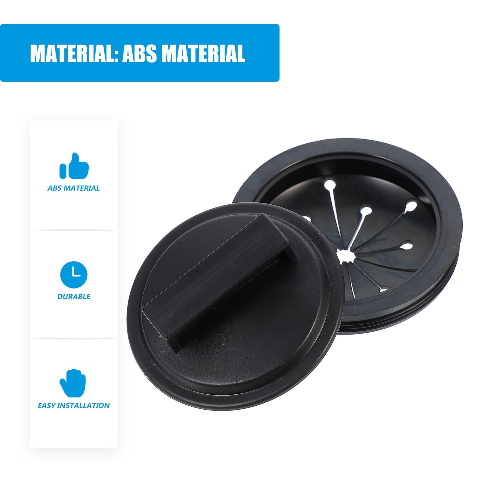 HOOWIFFY 2-Pack Garbage Disposal Sink Guard in Black ABS Plastic