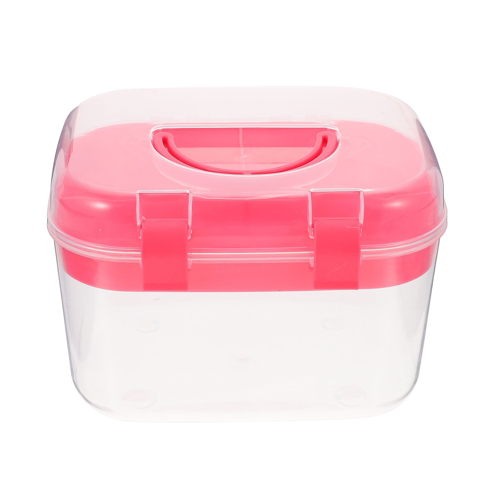 Plastic Sewing Box Red Large Capacity Double Layer Organizer for Home and Office Use with Design