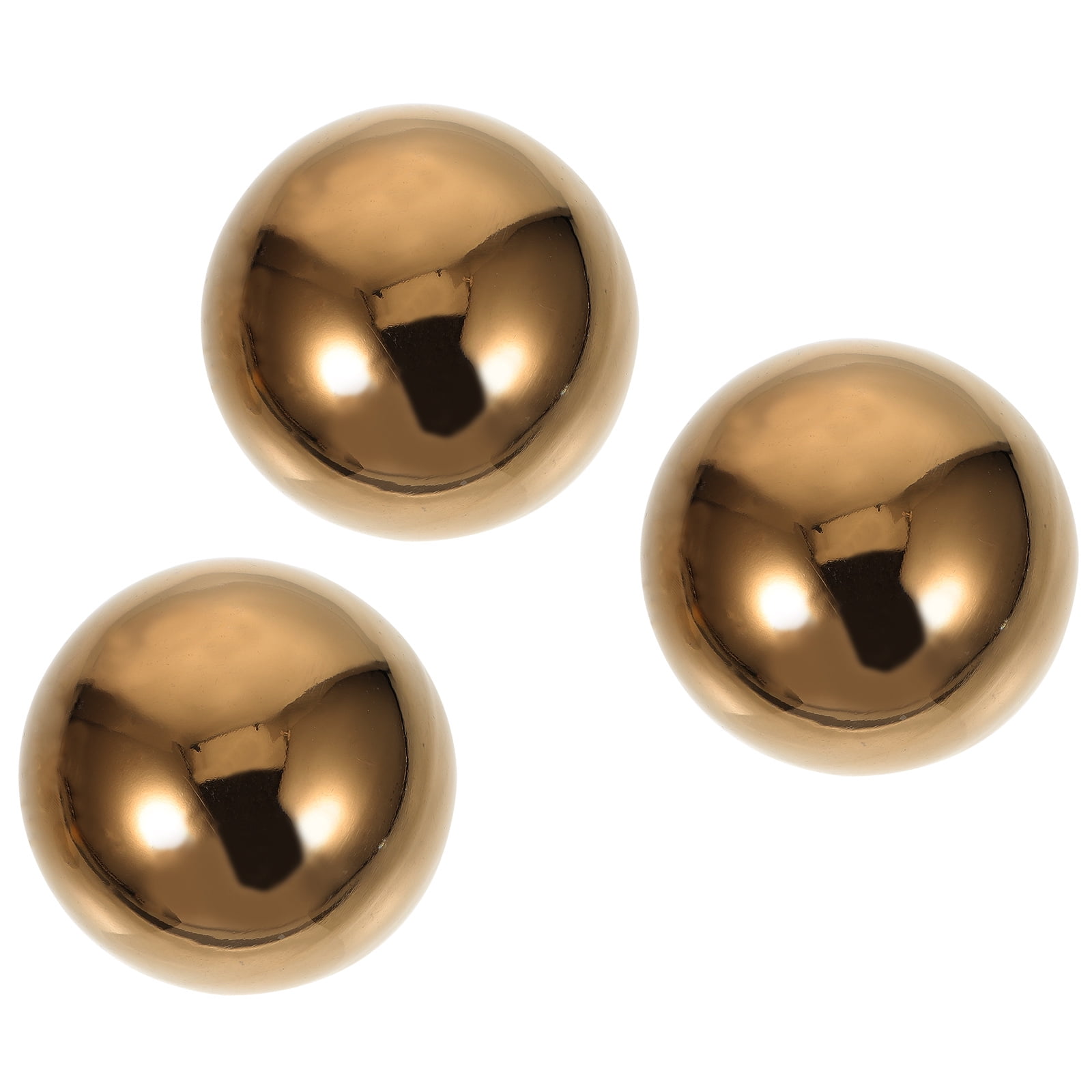 HOOWIFFY 3pcs Golden Stainless Steel Hollow Spheres Reflective Garden Ornaments Outdoor Yard Decor HOOWIFFY 3pcs Golden Stainless Steel Hollow Spheres Reflective Garden Ornaments Outdoor Yard Decor