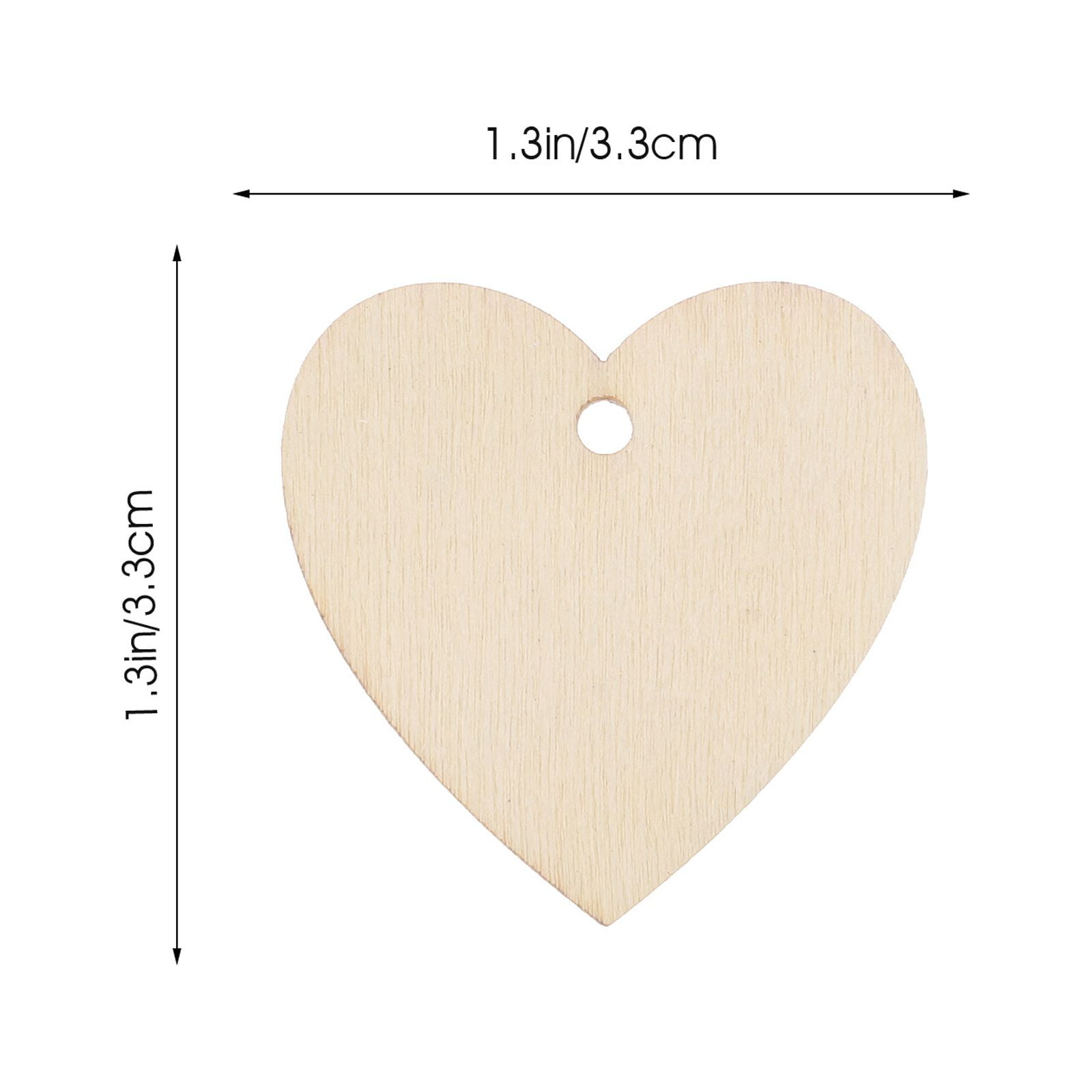 HOOWIFFY 200Pcs Unfinished Wooden Heart Shapes for Crafts