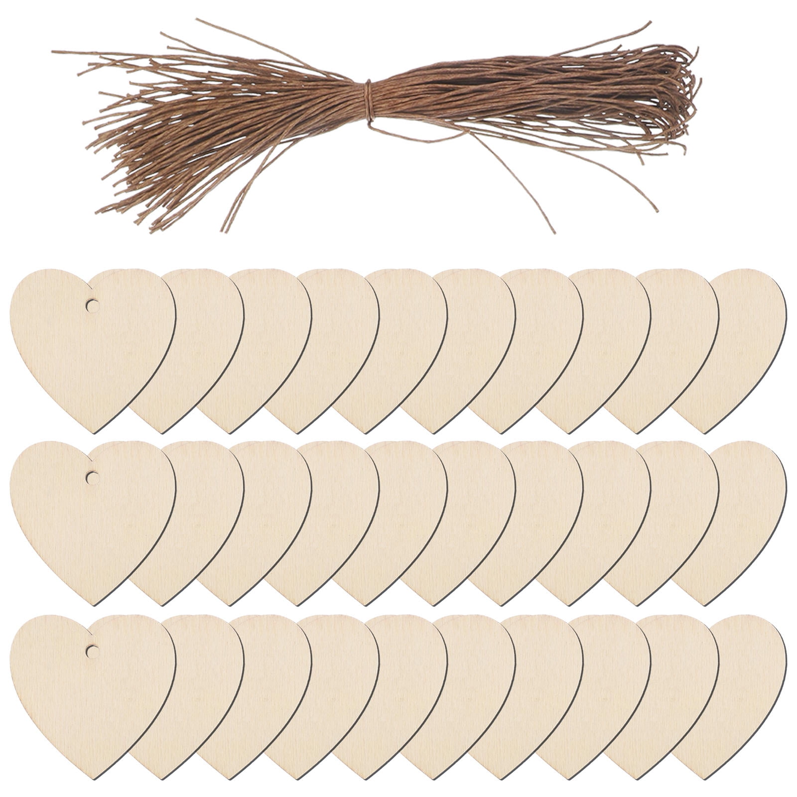 HOOWIFFY 200Pcs Unfinished Wooden Heart Shapes for Crafts
